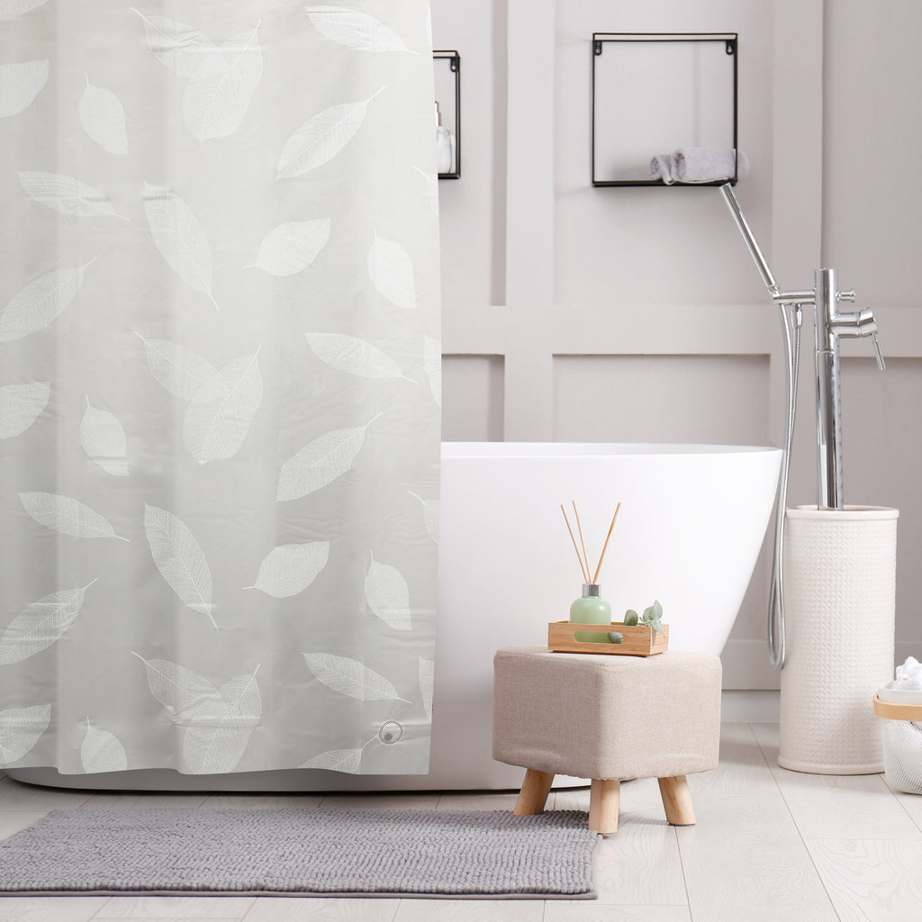 Rideau de douche en PEVA à feuilles 