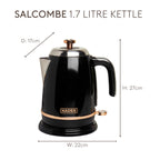 Bouilloire Haden Salcombe noire et cuivre