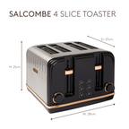 Grille-pain 4 tranches Haden Salcombe noir et cuivre