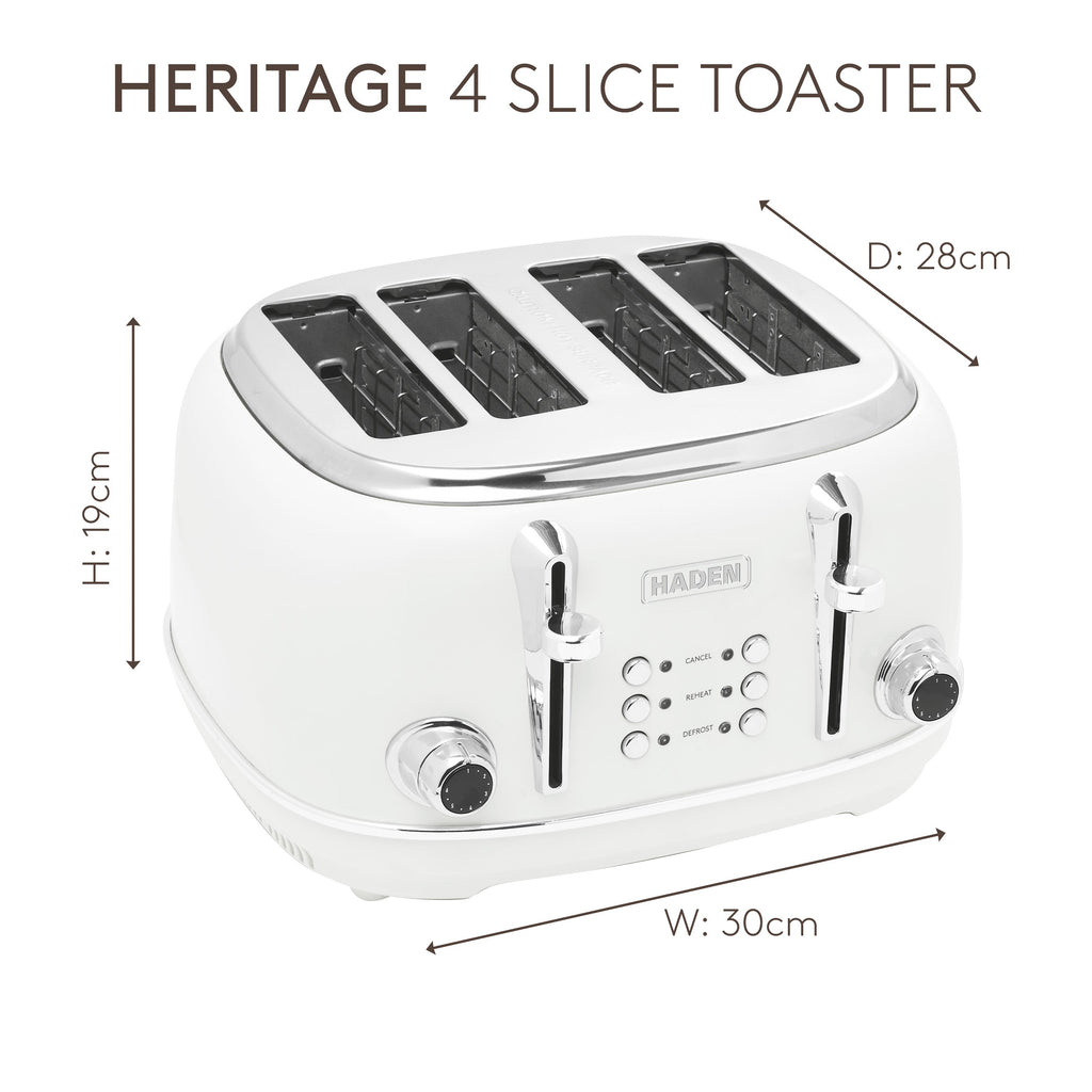 Grille-pain 4 tranches Haden Heritage Ivory