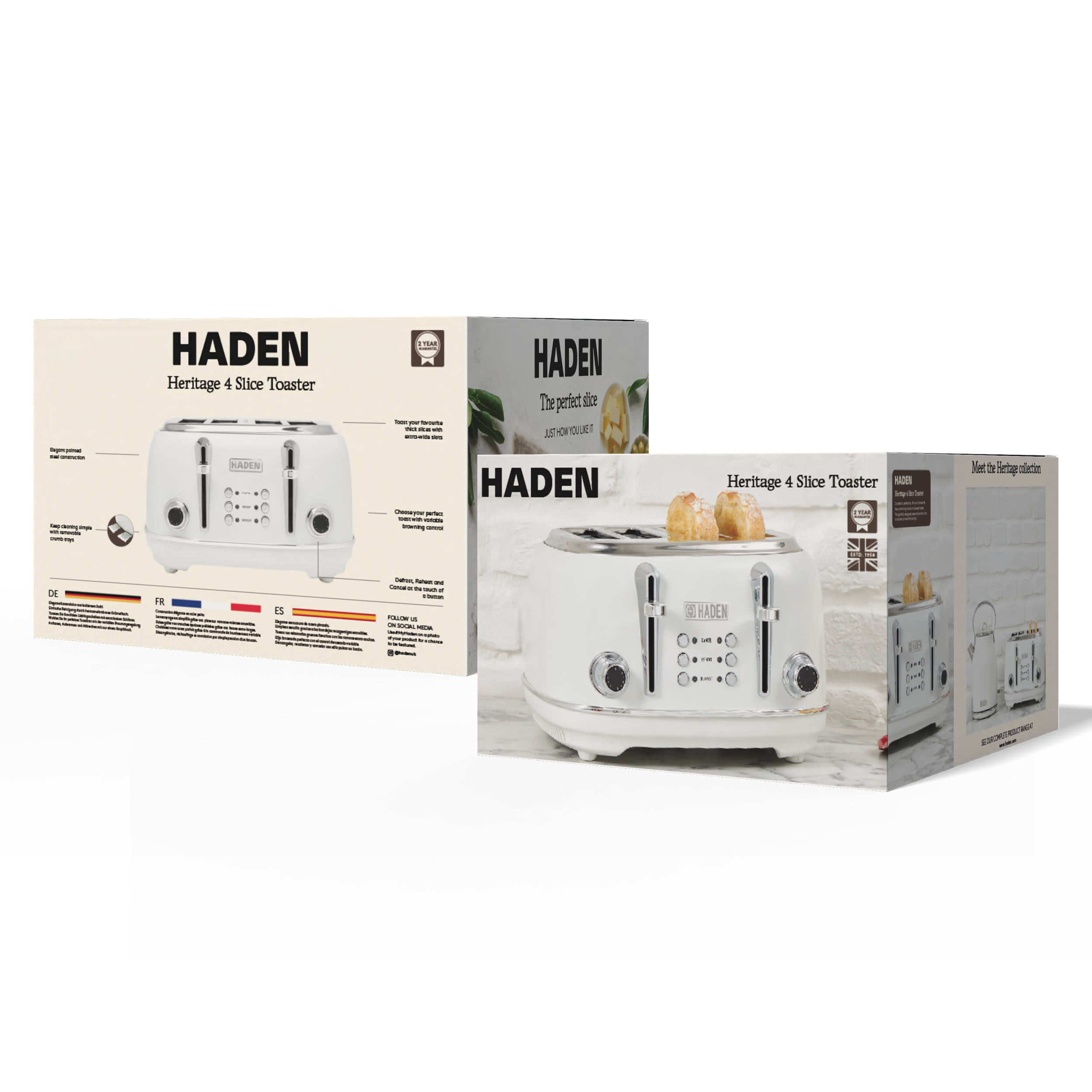 Grille-pain 4 tranches Haden Heritage Ivory