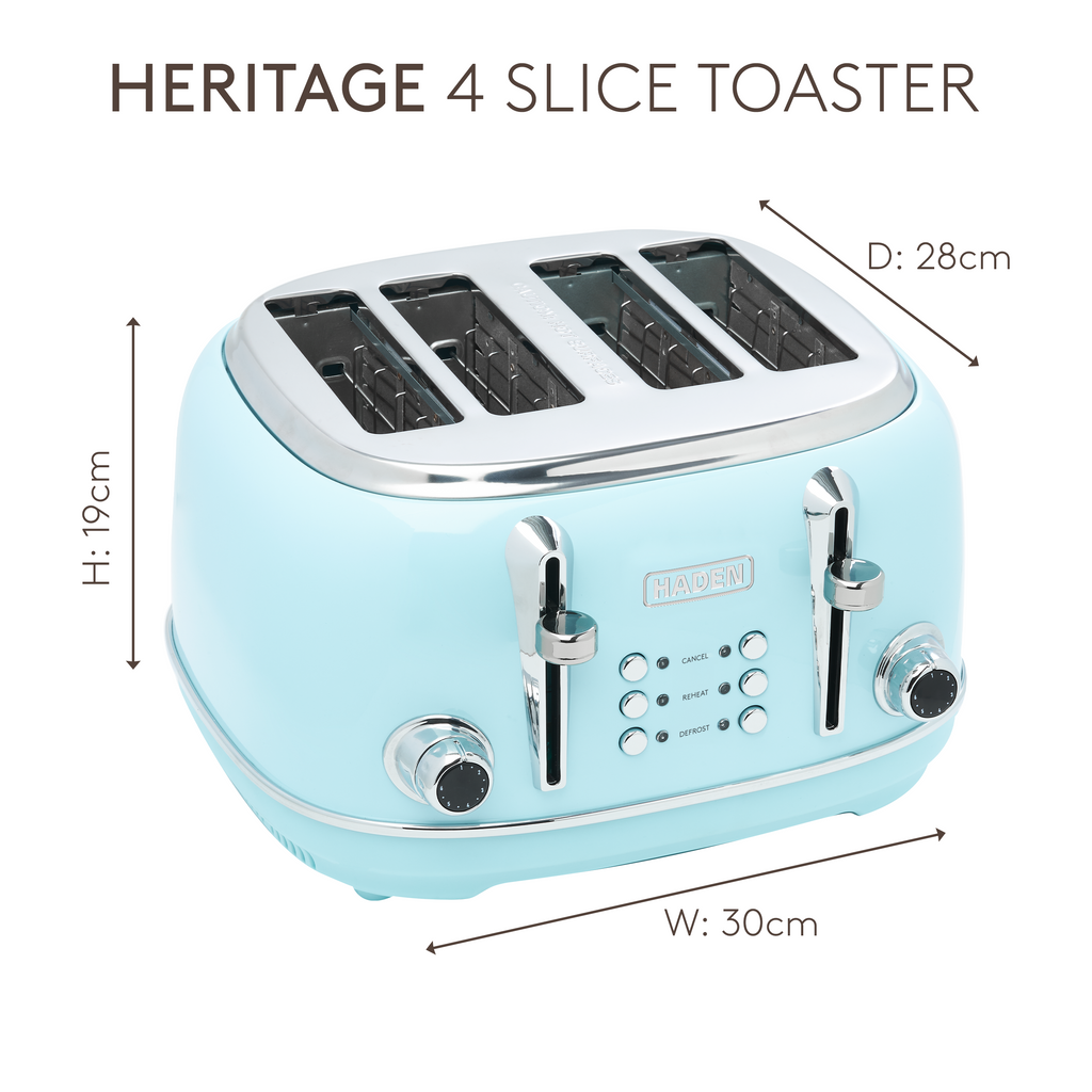 Grille-pain 4 tranches Haden Heritage Turquoise