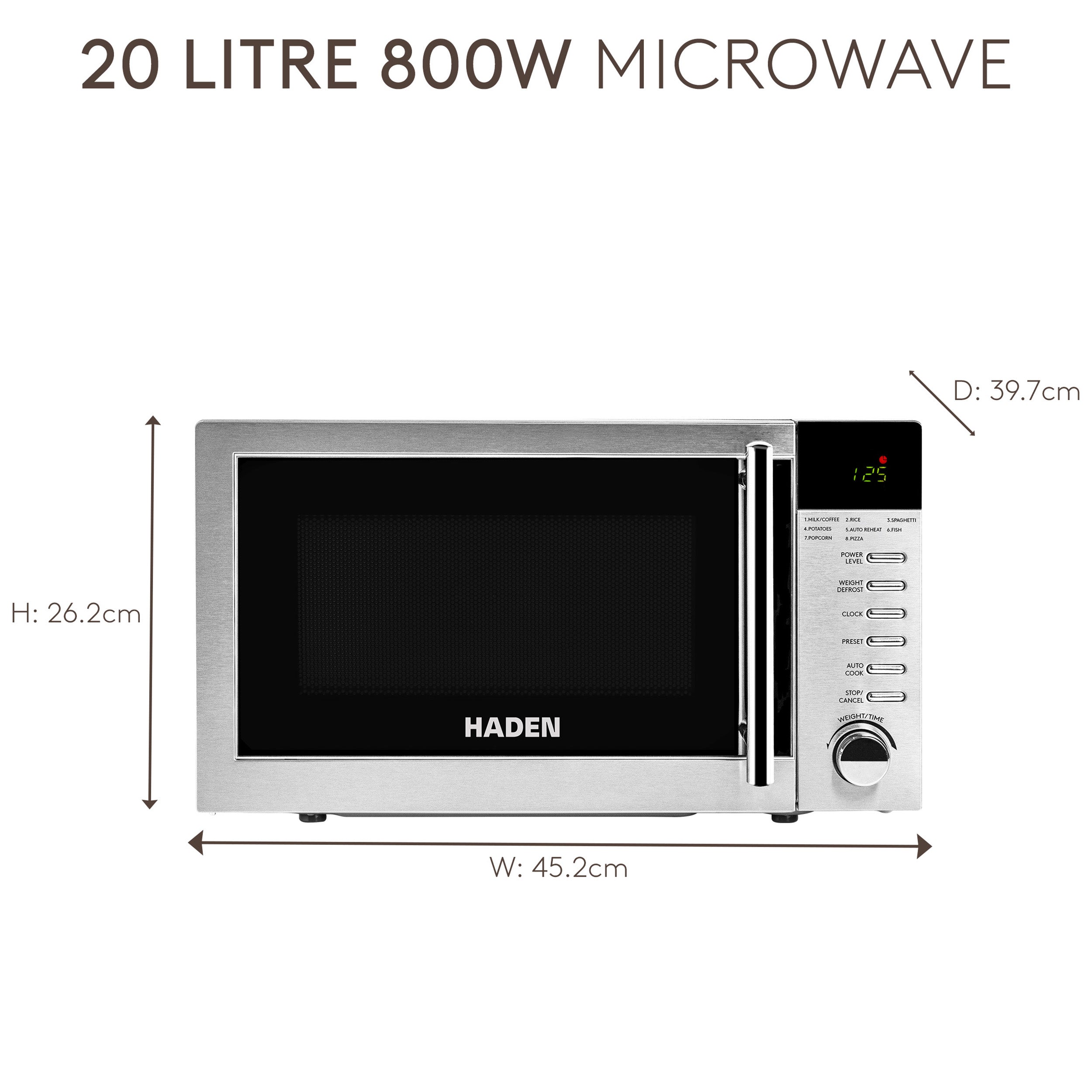 Four à micro-ondes Haden en acier inoxydable (extérieur)