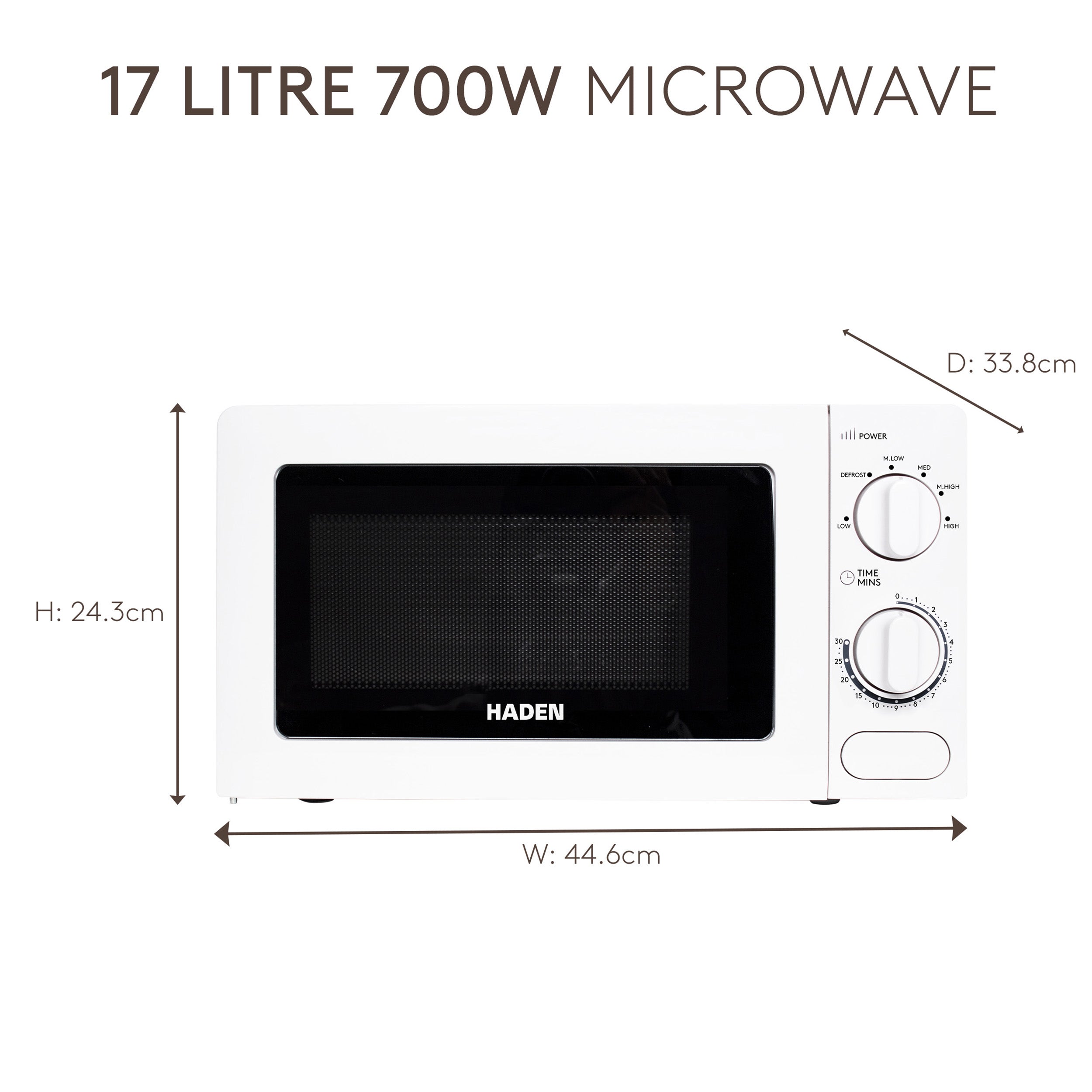 Micro-ondes Haden 17L blanc