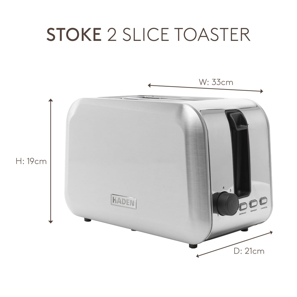 Grille-pain 2 tranches en acier brossé Haden Stoke