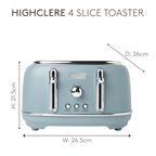Grille-pain 4 tranches bleu Haden Highclere Poole