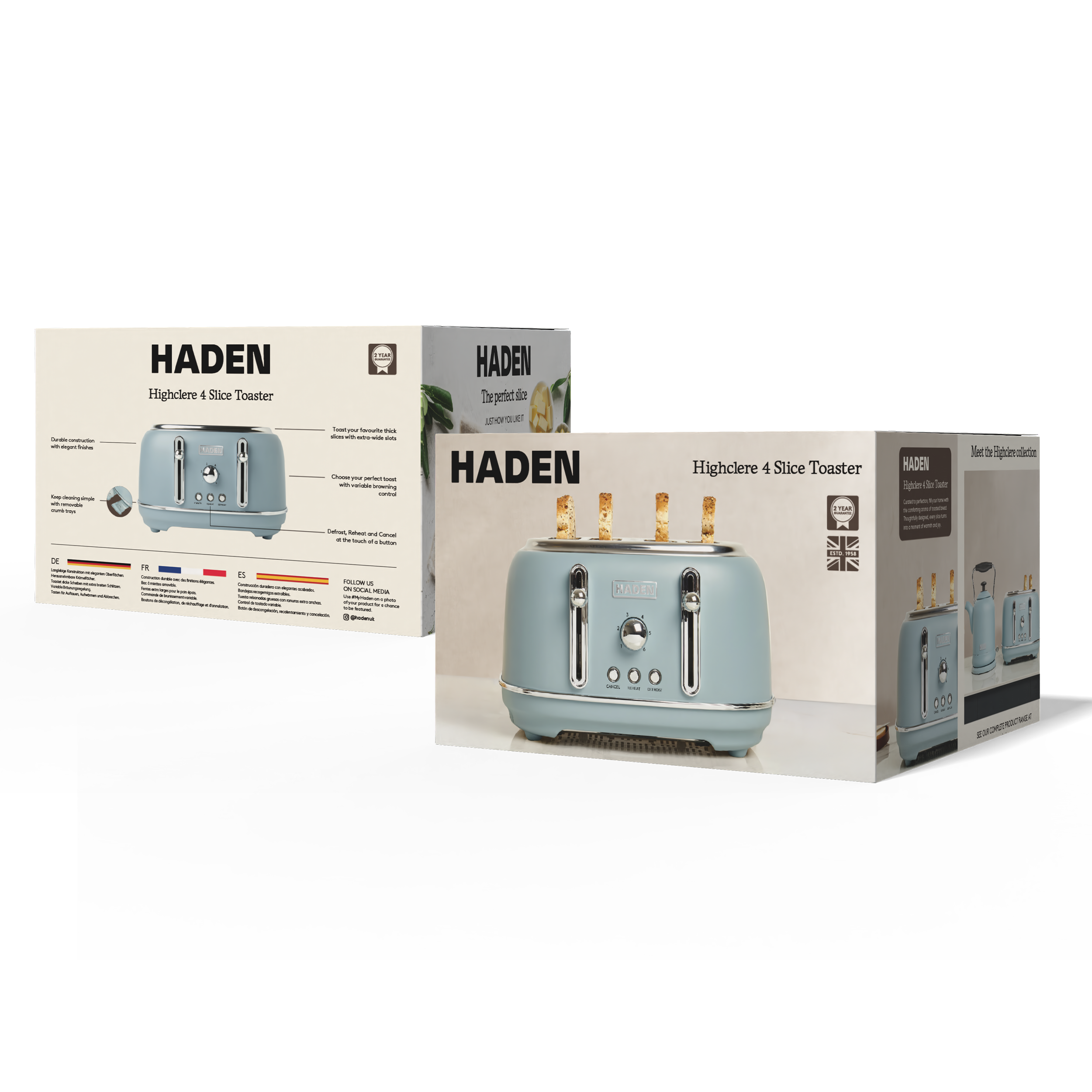 Grille-pain 4 tranches bleu Haden Highclere Poole