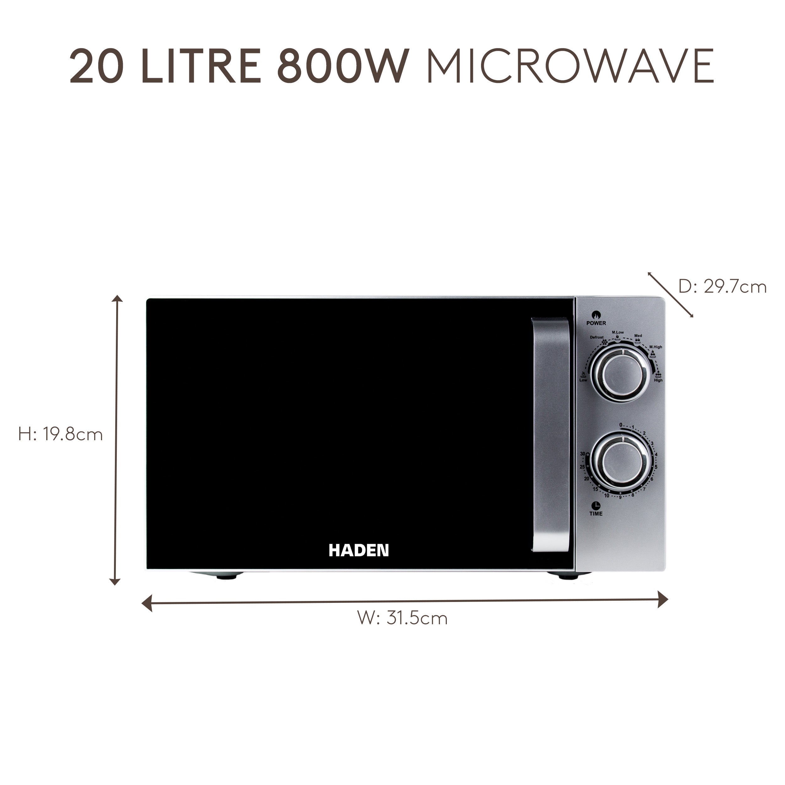 Micro-ondes Haden 20L Argent