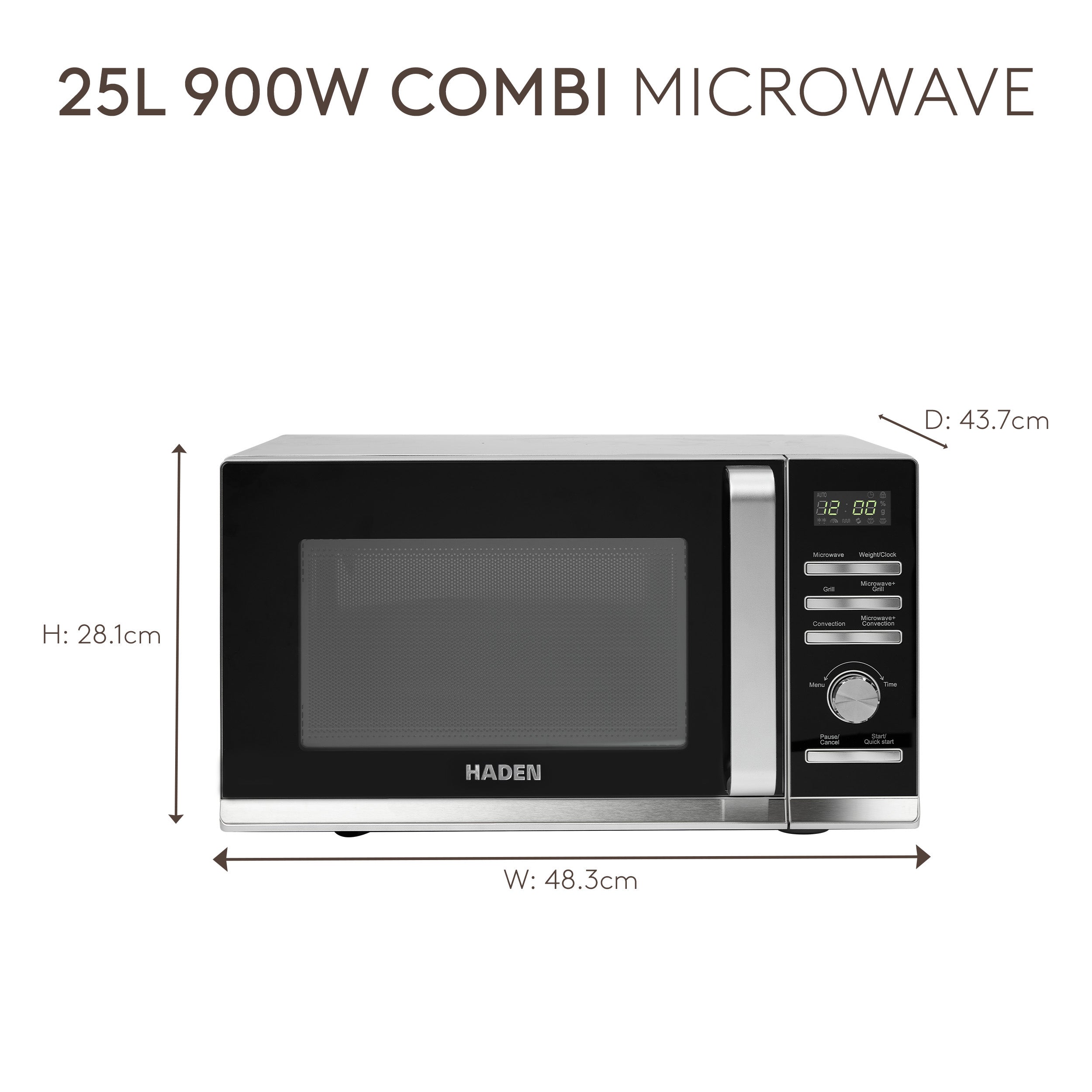 Micro-ondes combiné Haden 25 L Silver