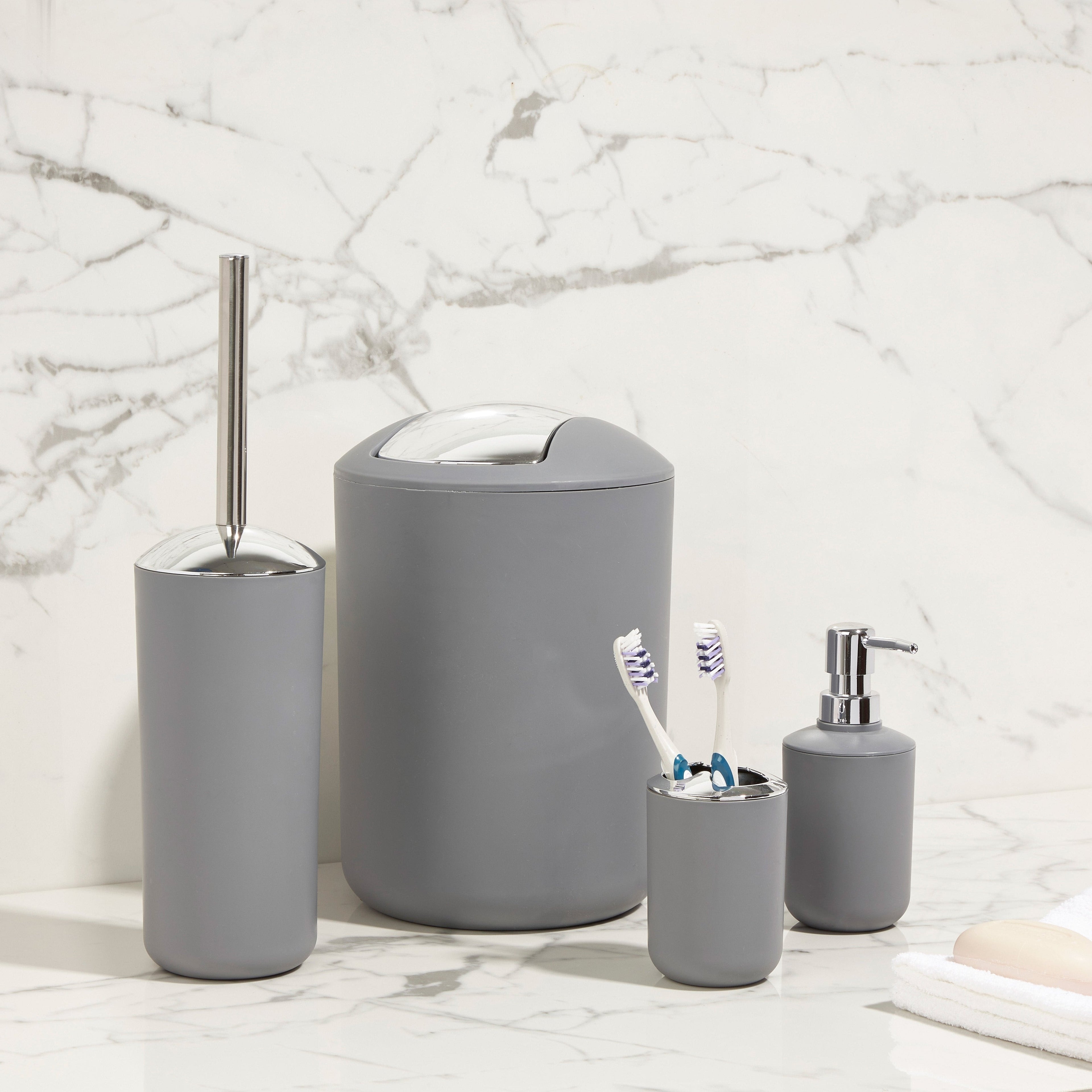 Ensemble d'accessoires de salle de bain Essentials gris ardoise 