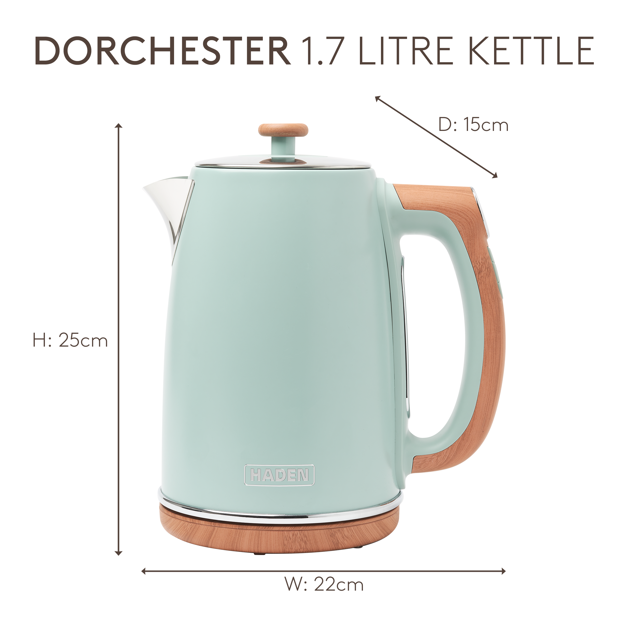 Bouilloire numérique à température variable Haden Dorchester Sage Green