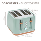 Grille-pain 4 tranches Haden Dorchester Sage Green