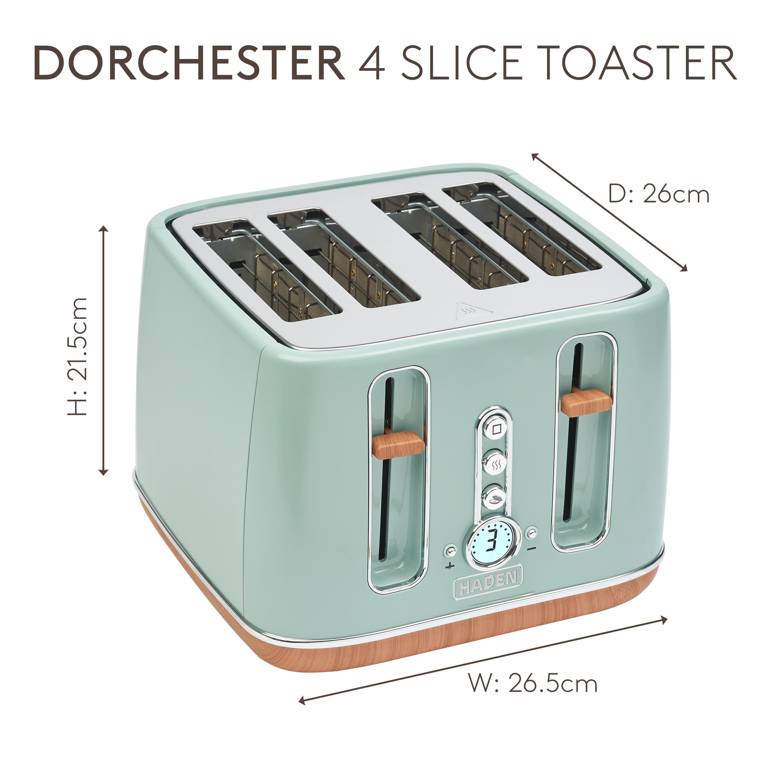 Grille-pain 4 tranches Haden Dorchester Sage Green