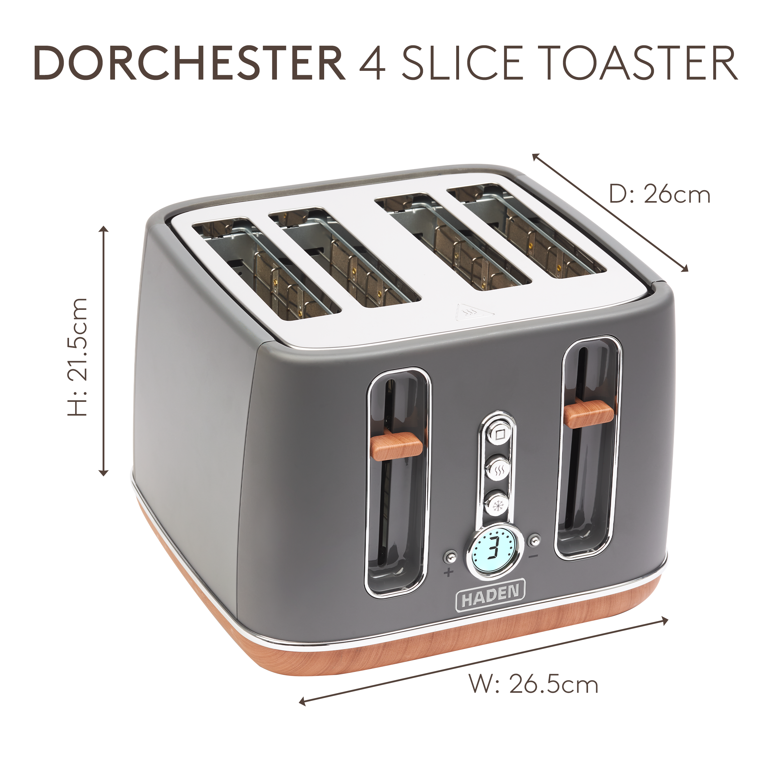 Grille-pain 4 tranches Haden Dorchester Grey