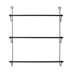Porte-serviettes de porte noir mat à 3 niveaux