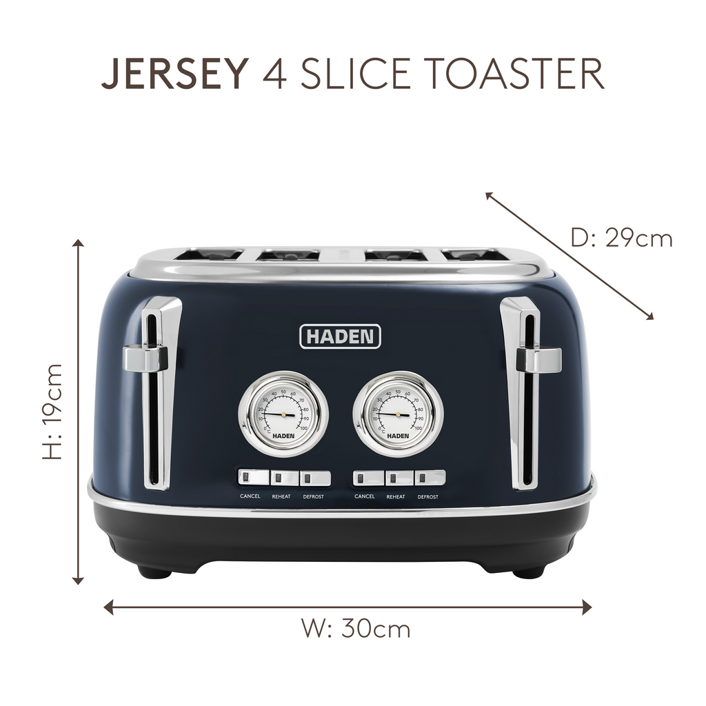 Grille-pain 4 tranches Haden Jersey bleu acier 