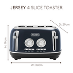 Grille-pain 4 tranches Haden Jersey bleu acier 