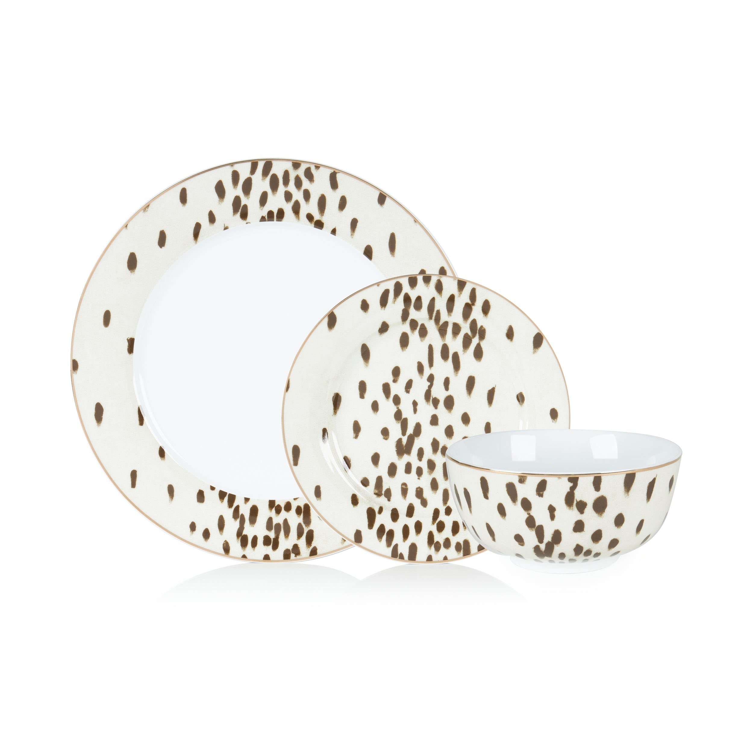 Service de table 12 pièces pour caniche et dalmatien blond Tottenham 
