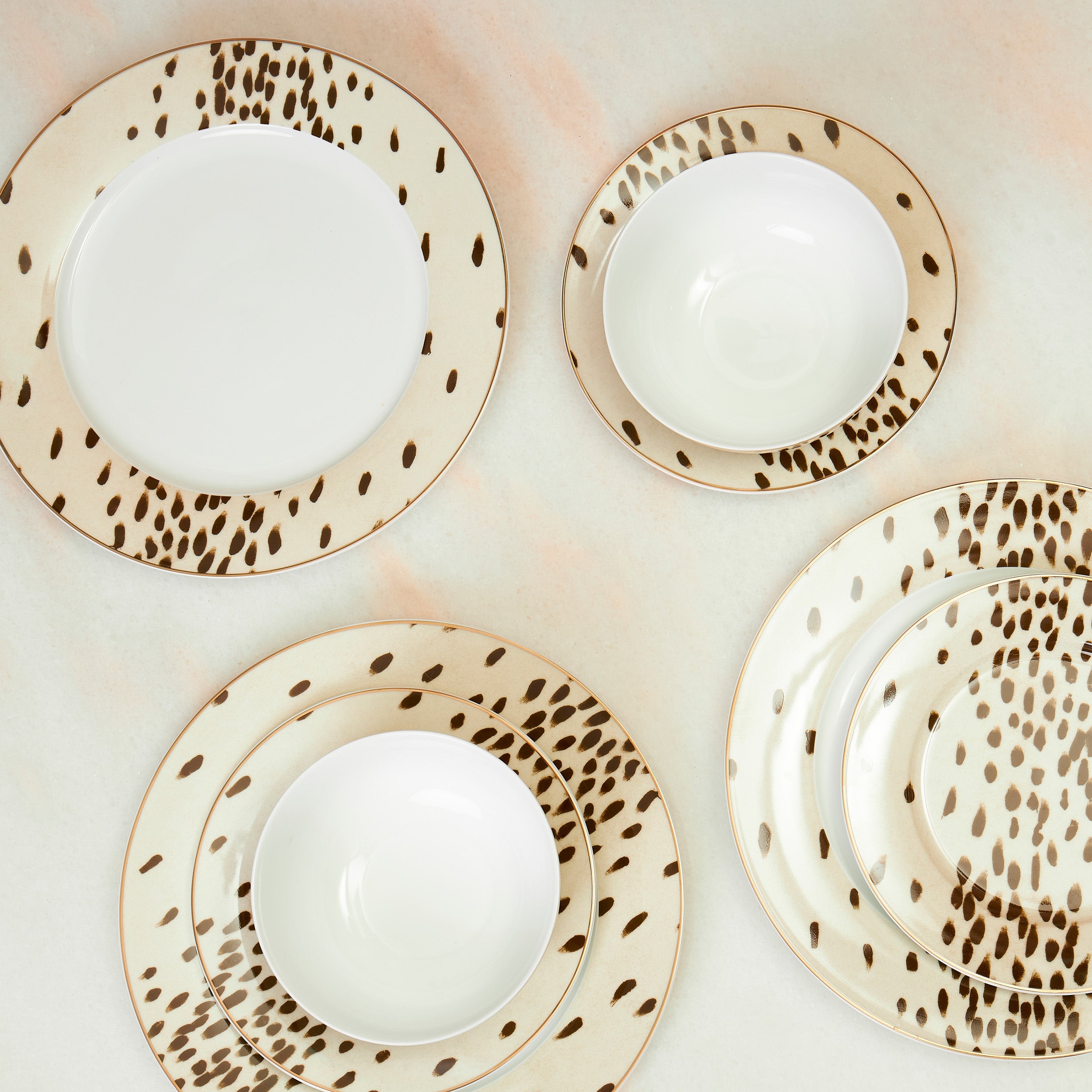 Service de table 12 pièces pour caniche et dalmatien blond Tottenham 