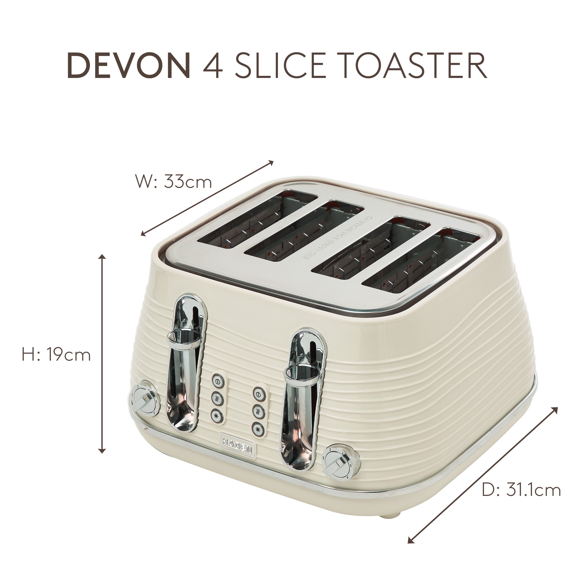 Grille-pain 4 tranches Haden Devon Cream