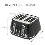 Grille-pain 4 tranches Haden Devon noir