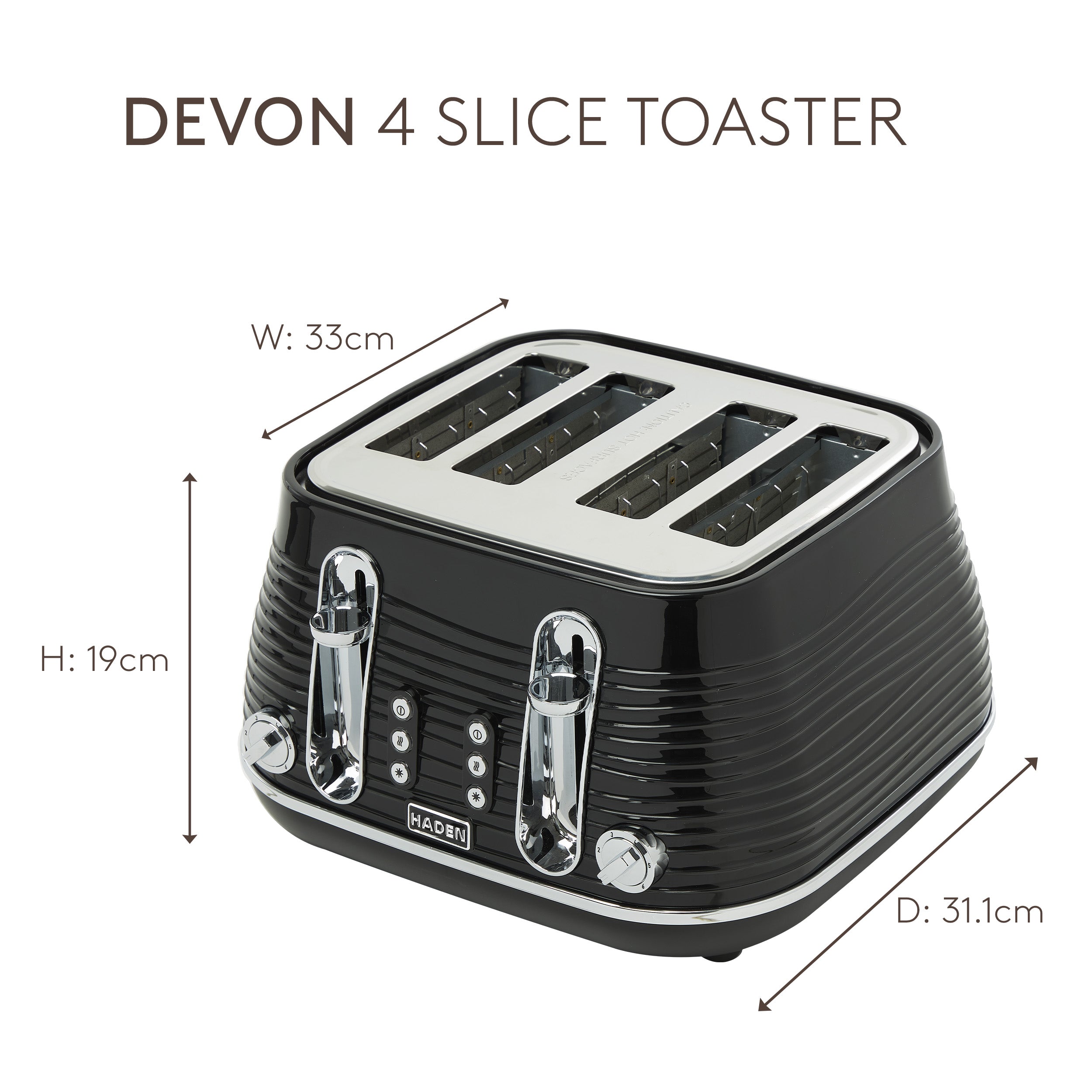 Grille-pain 4 tranches Haden Devon noir