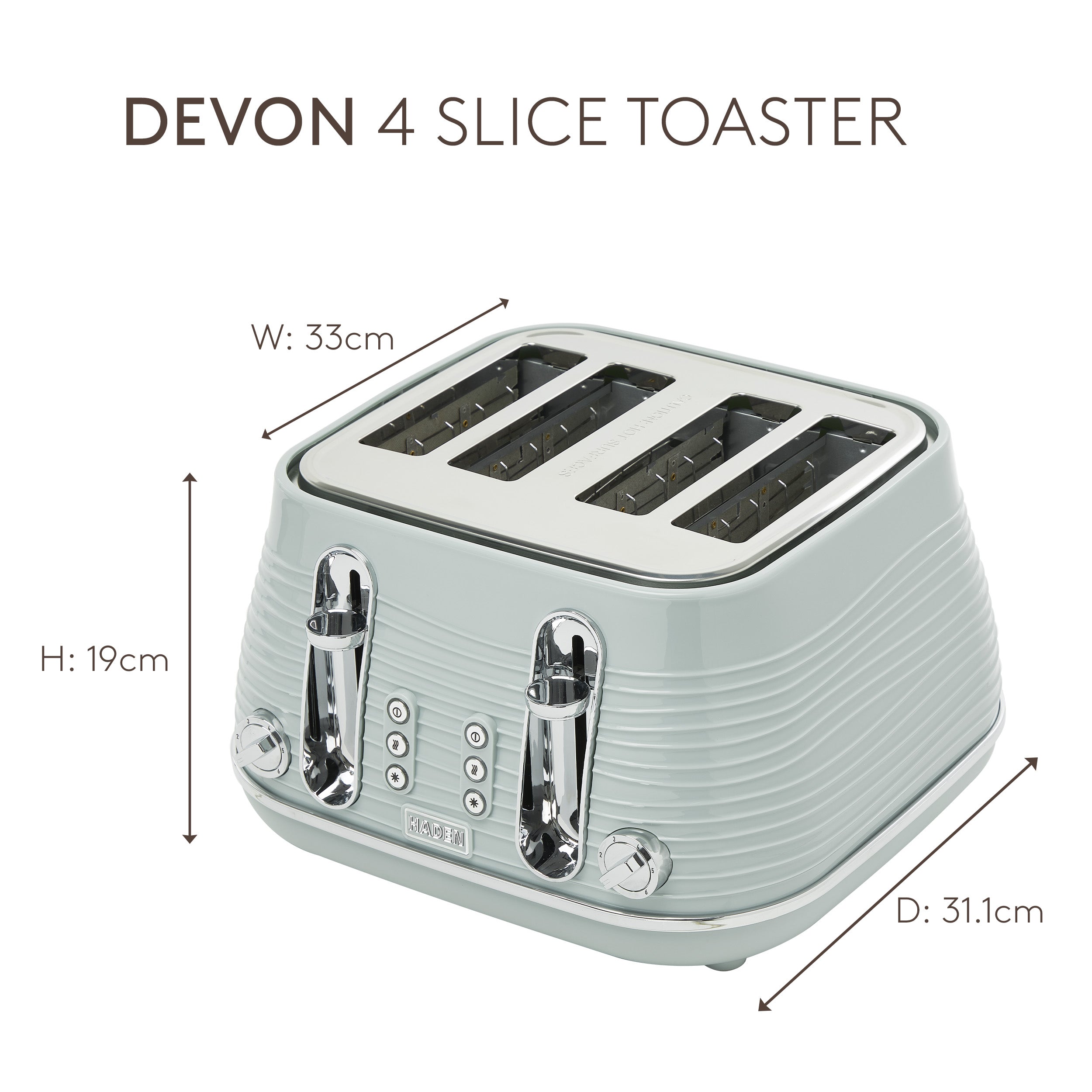 Grille-pain 4 tranches Haden Devon Eucalyptus