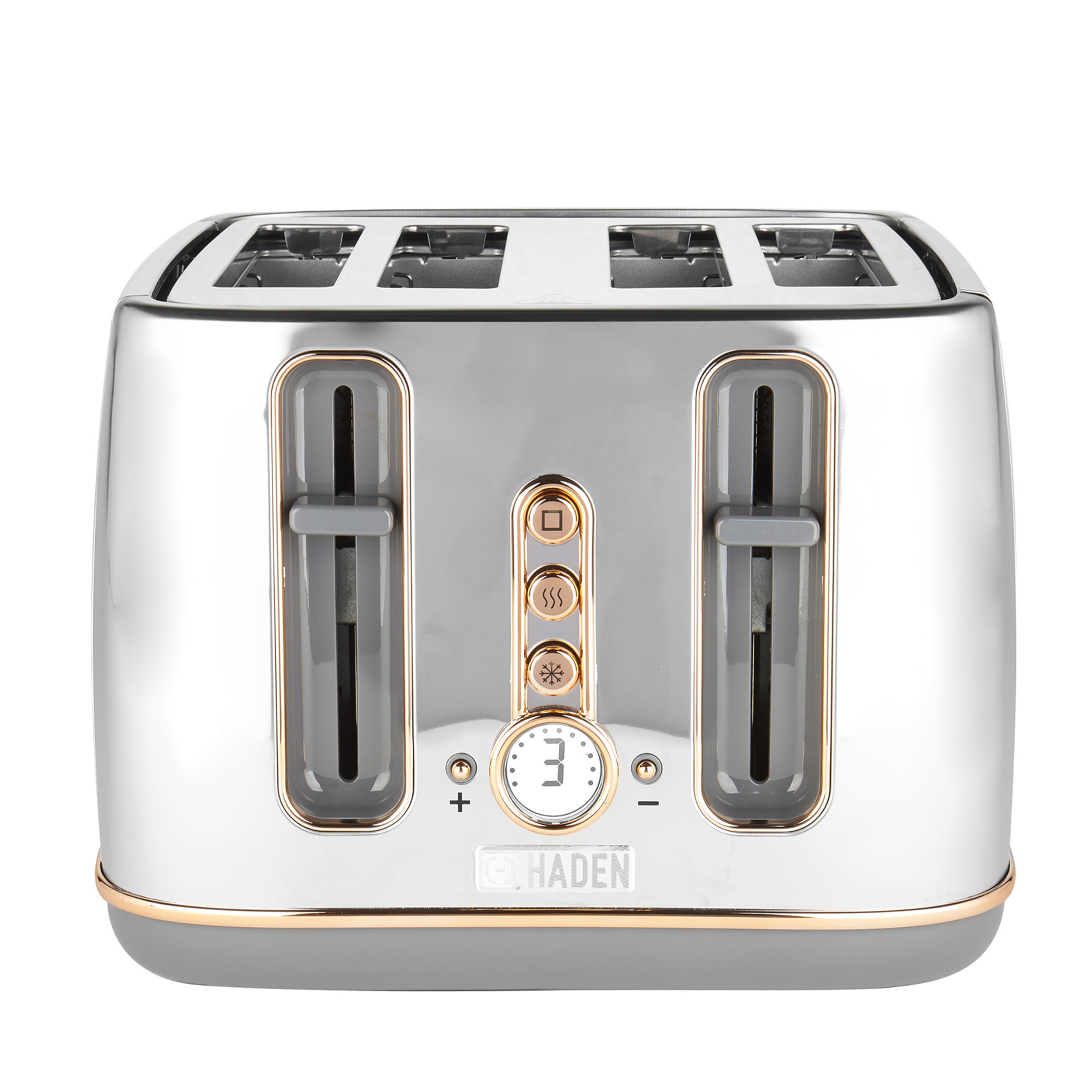 Grille-pain 4 tranches Haden Dorchester Chrome et or rose