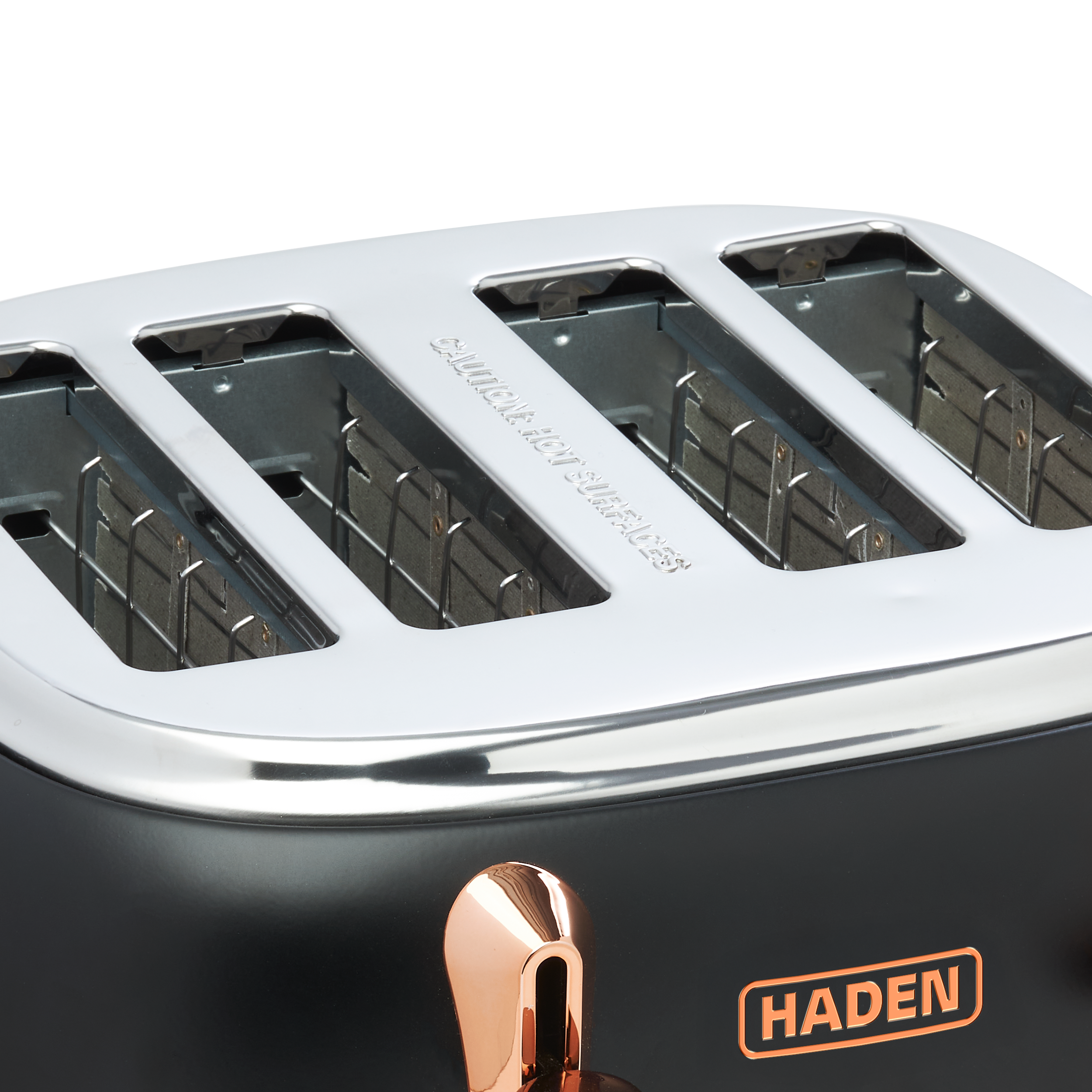 Grille-pain 4 tranches Haden Heritage noir et cuivre