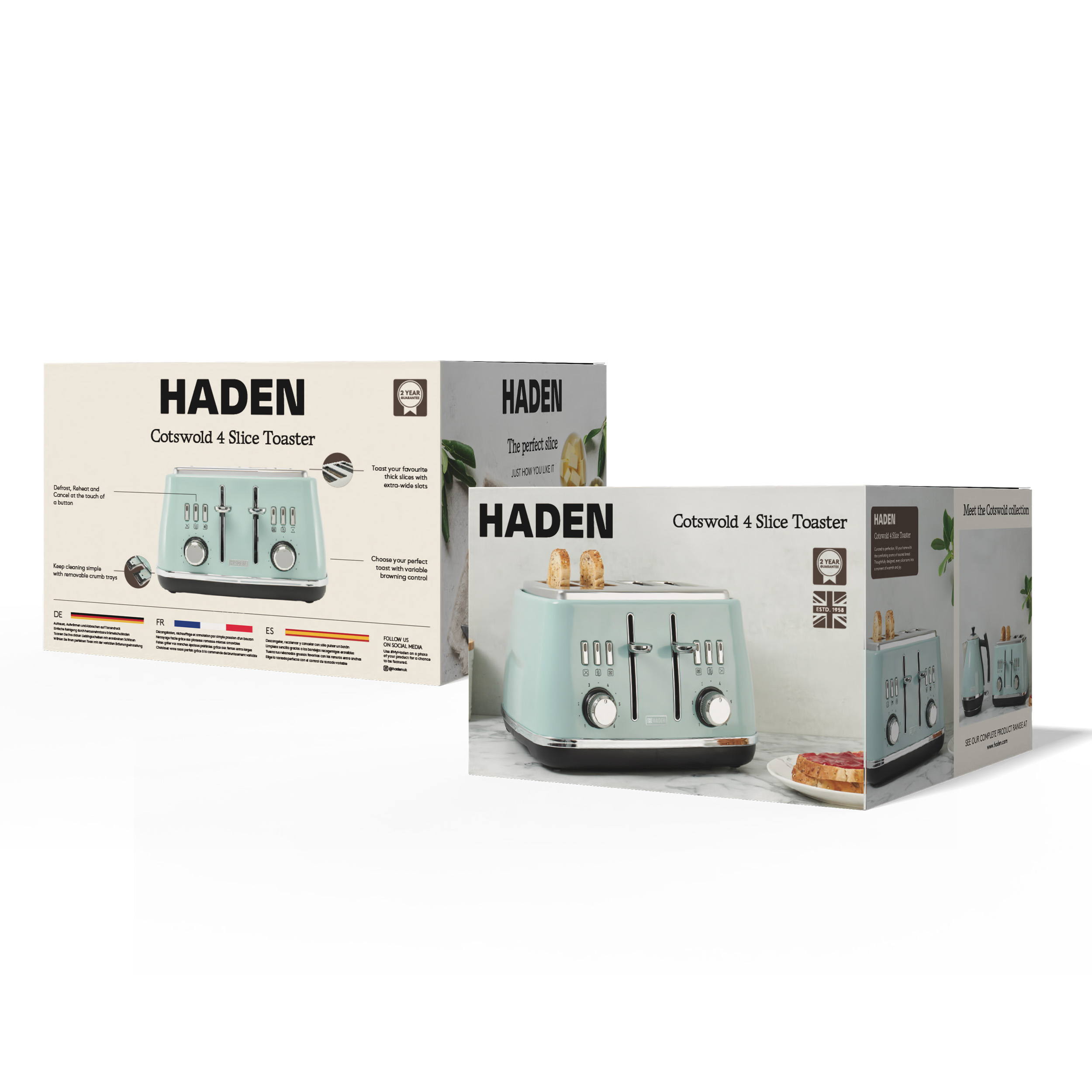 Grille-pain Haden Cotswold 4 tranches Sage