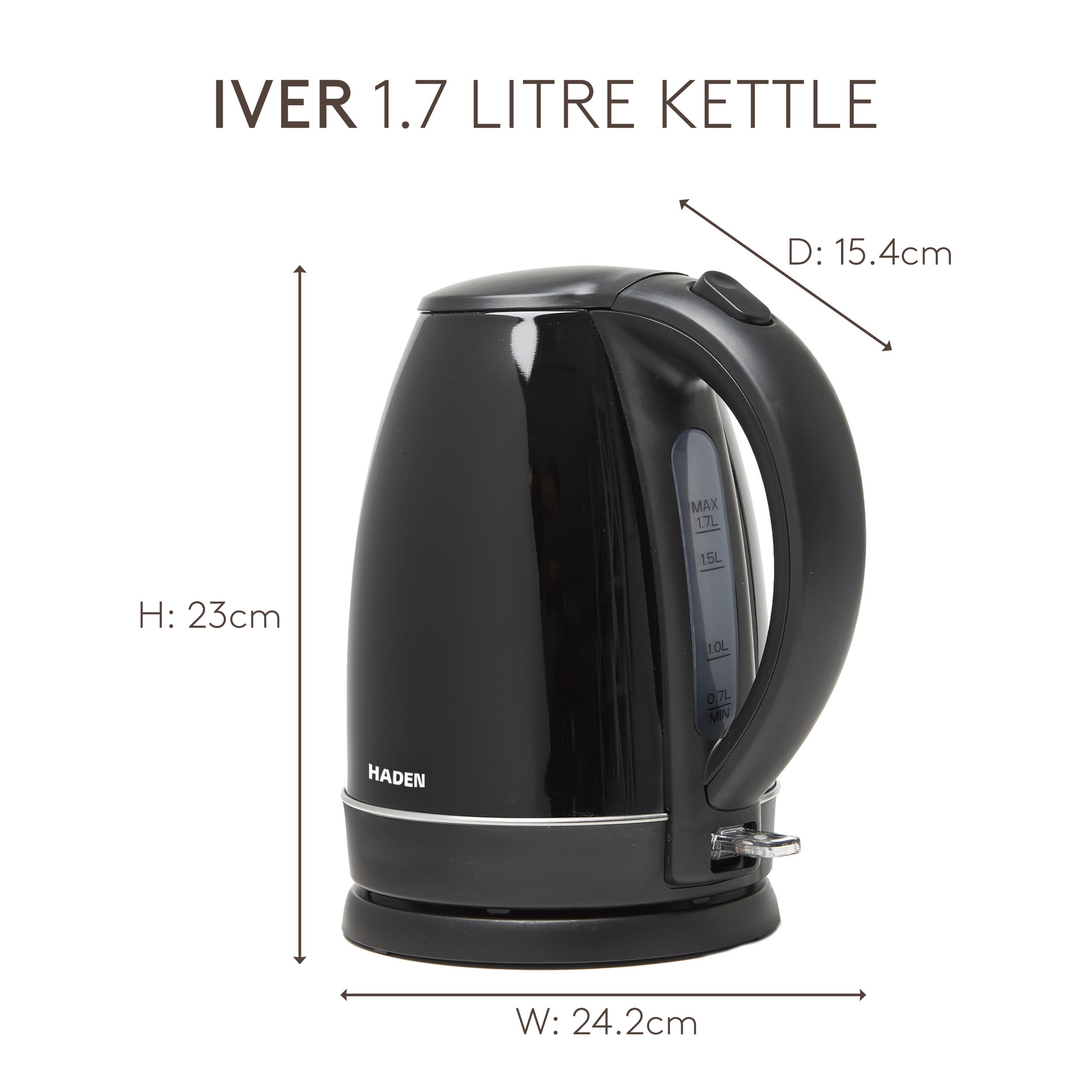 Bouilloire noire Haden Iver