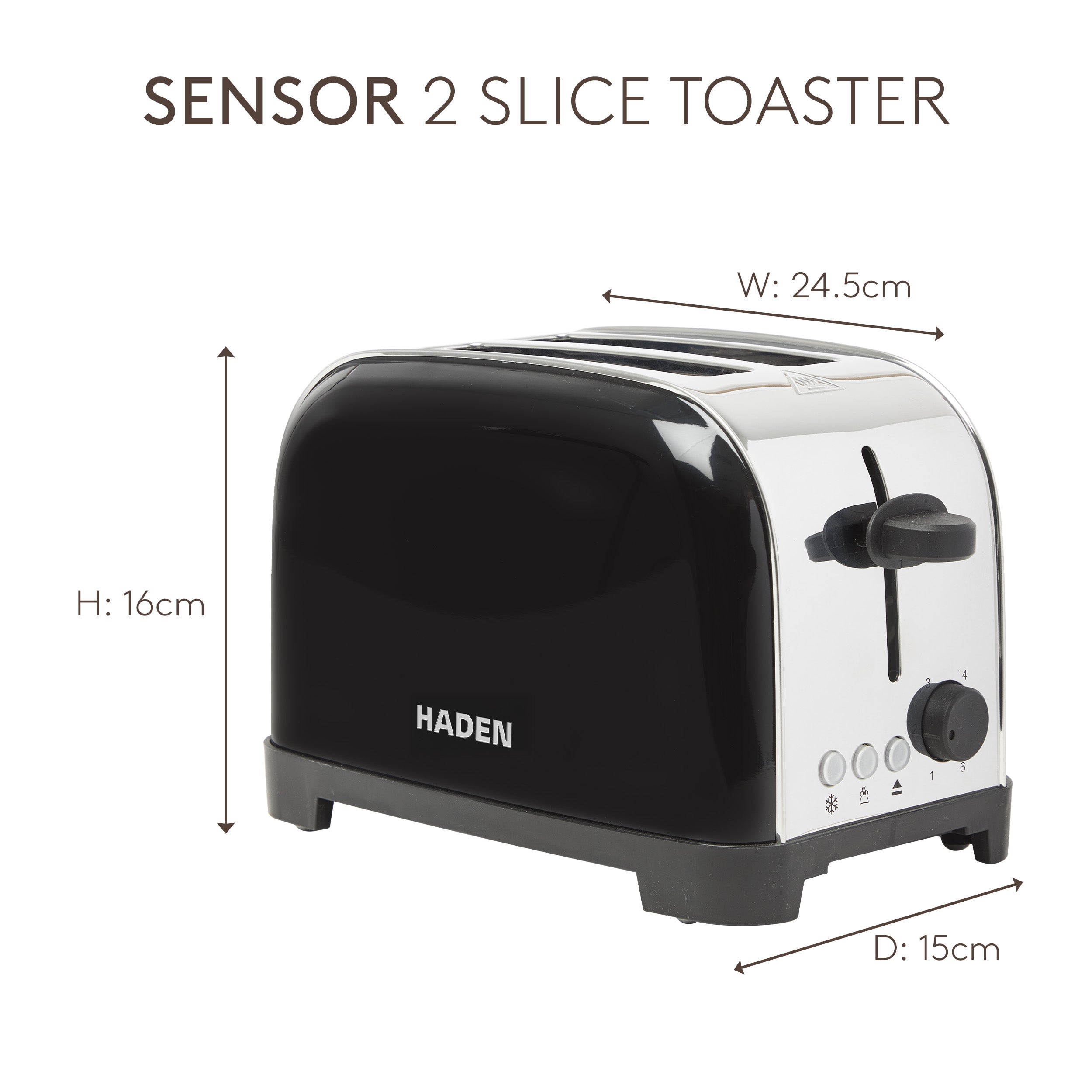 Grille-pain 2 tranches Haden Iver noir