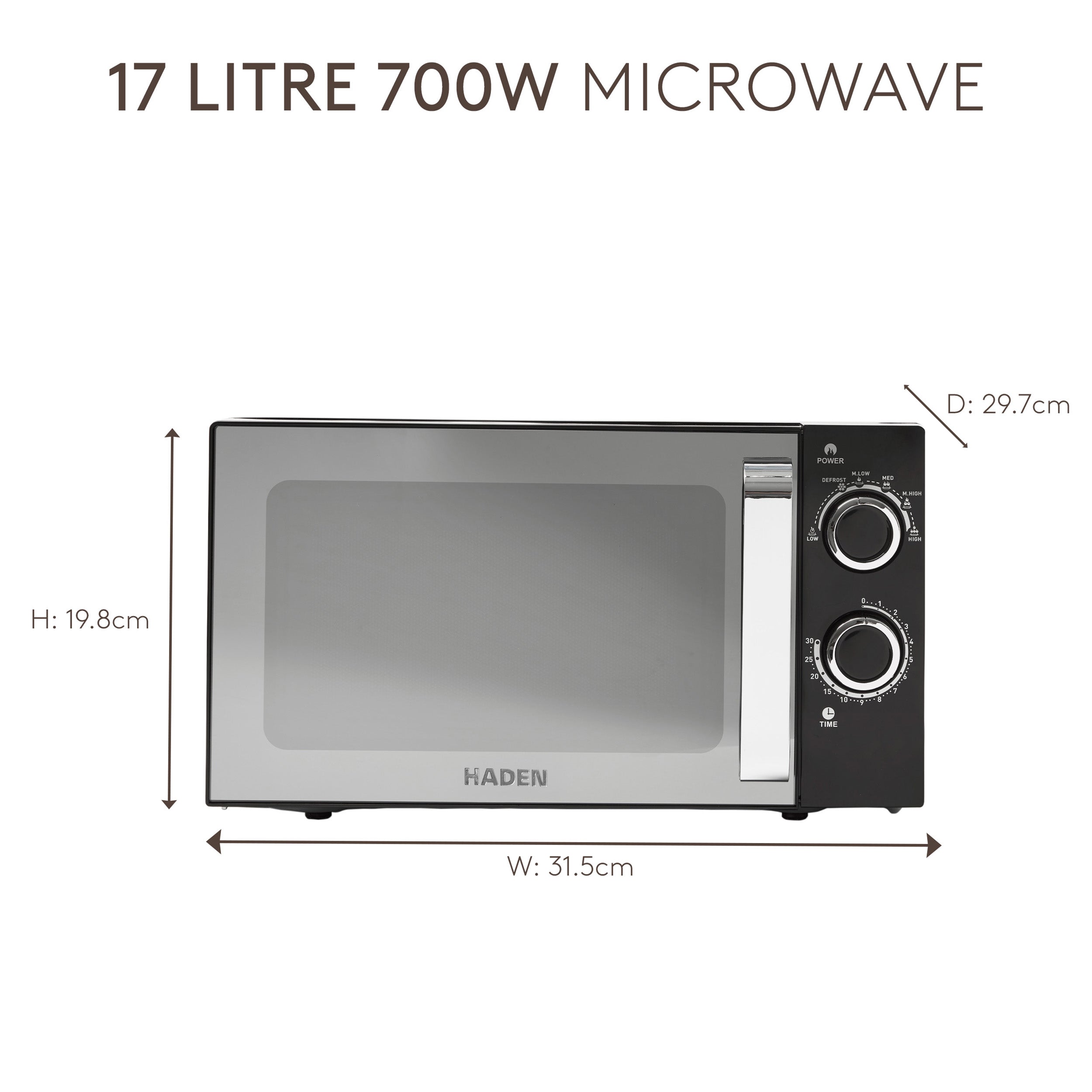 Micro-ondes Haden 20L 800W Noir