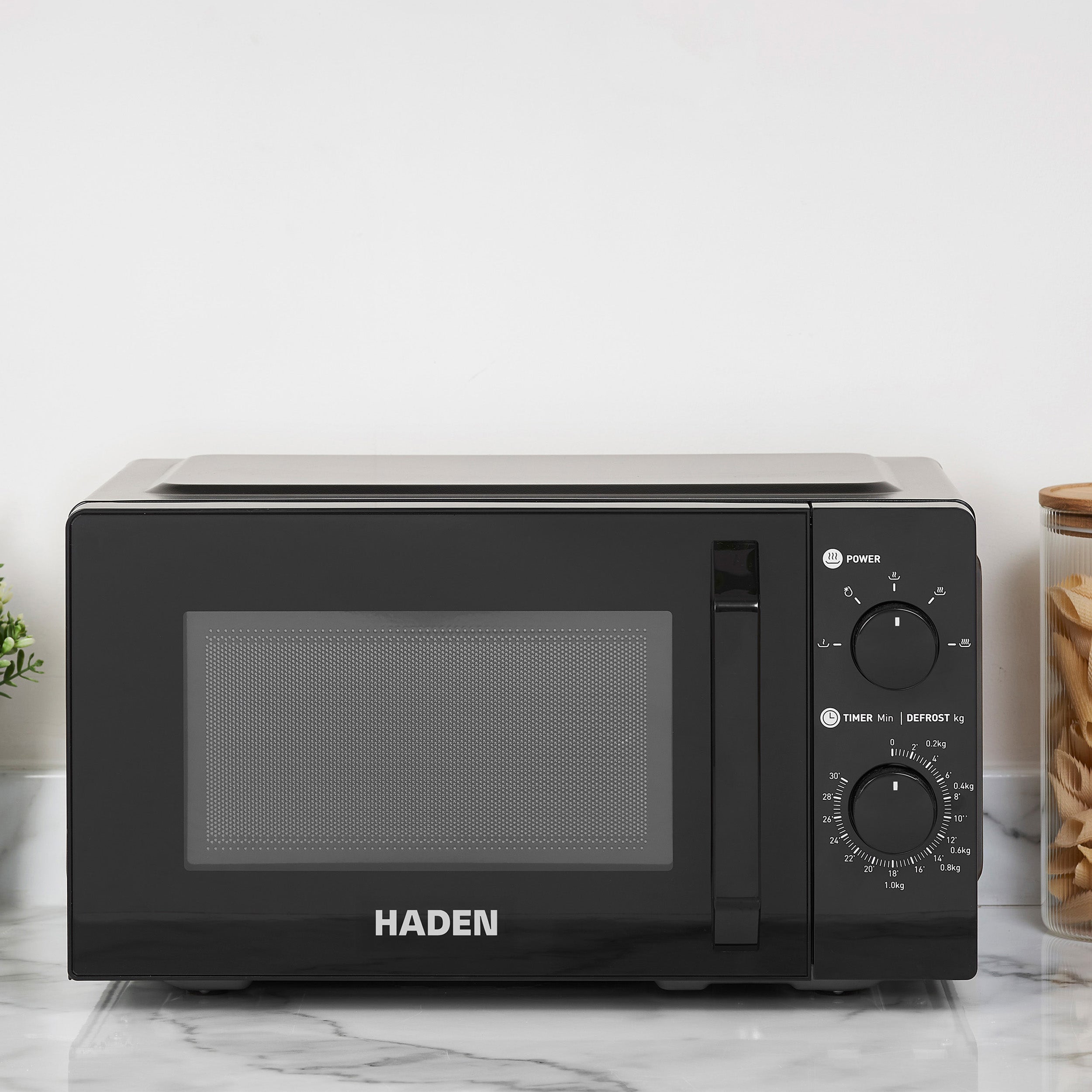 Micro-ondes manuel Haden 17 L 700 W avec porte vitrée Noir