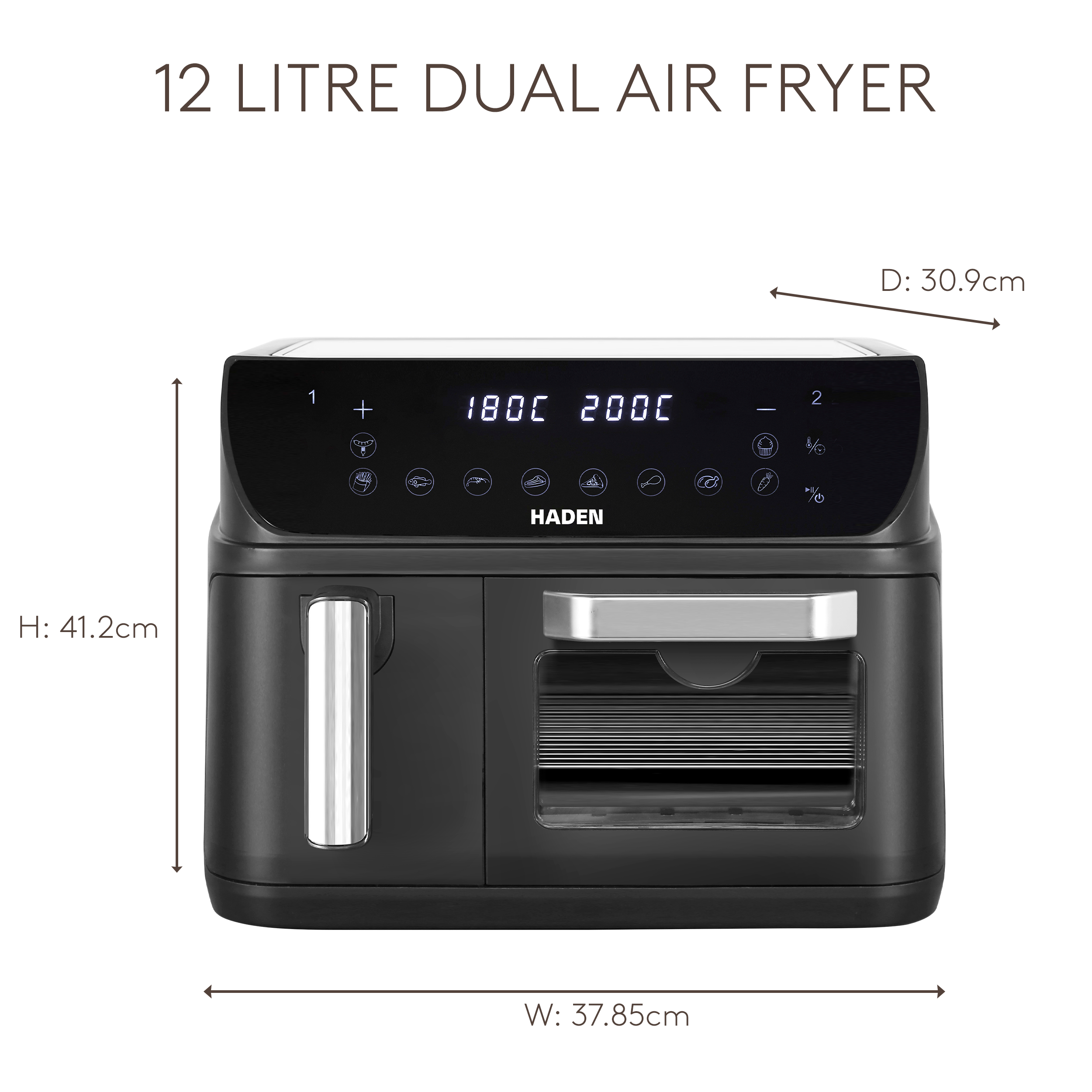 Friteuse à air double zone Haden 12 L