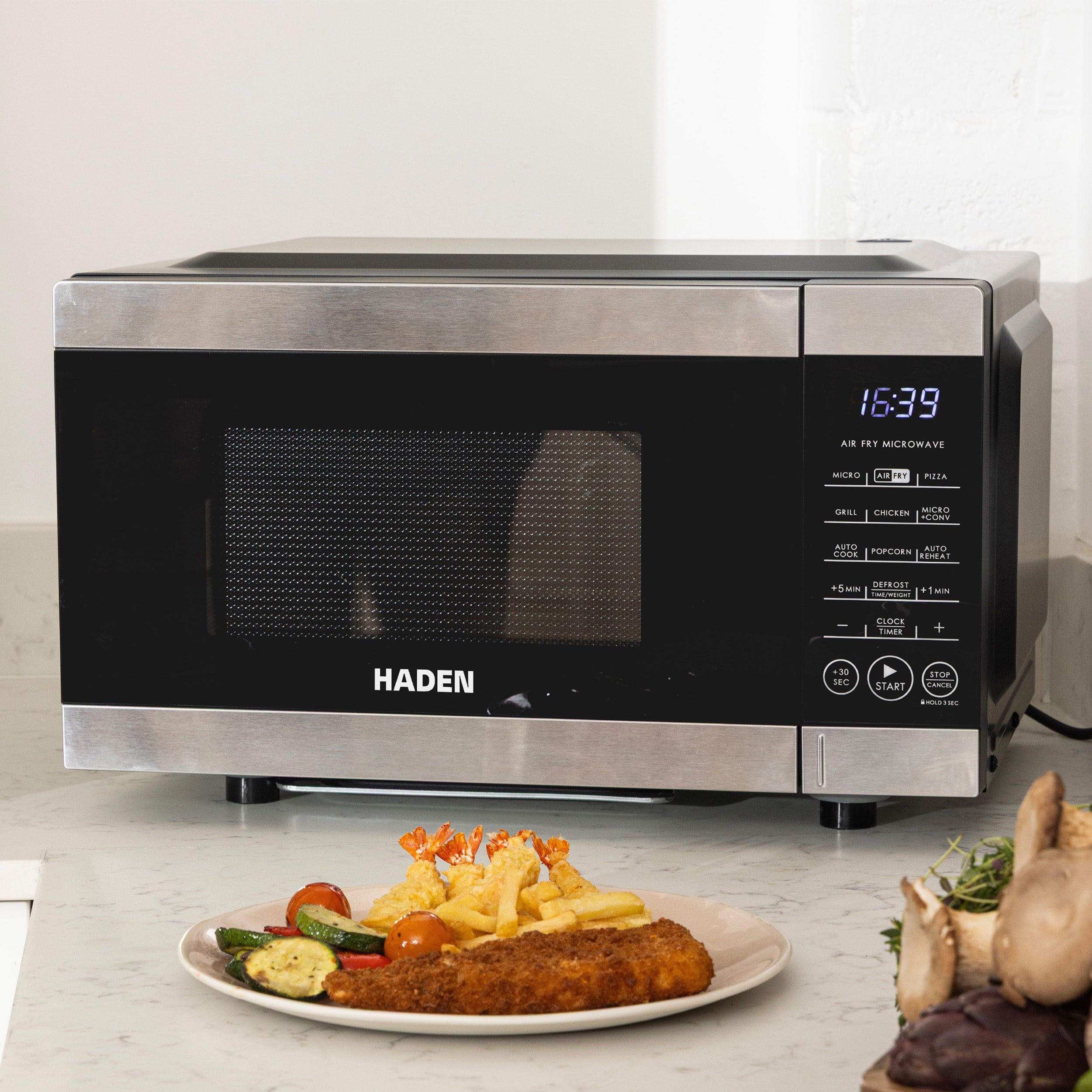 Four à micro-ondes à friteuse à air Haden 25 L noir mat