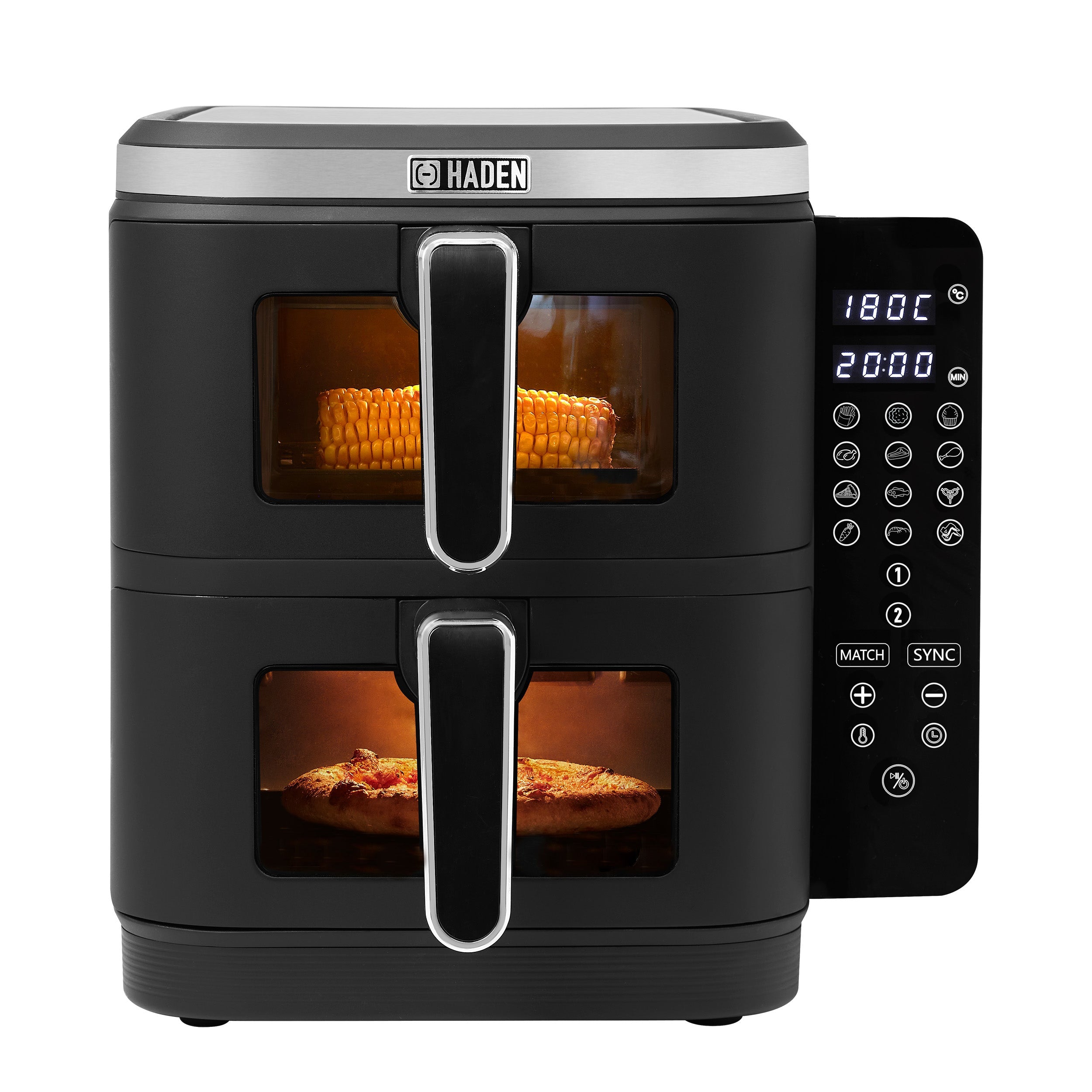 Friteuse à air double pile Haden 11 L avec fenêtre