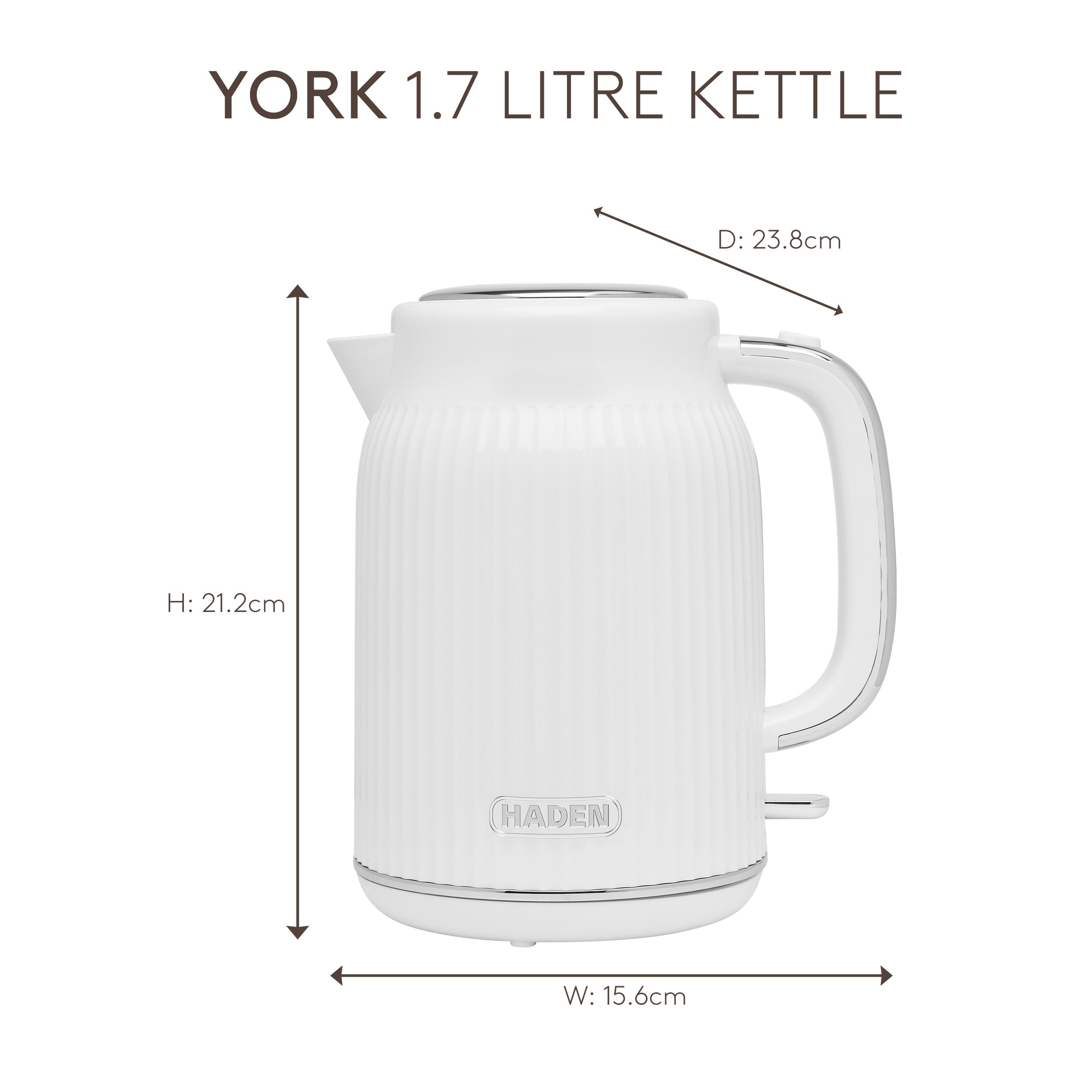 Bouilloire Haden York 1,7 L blanche