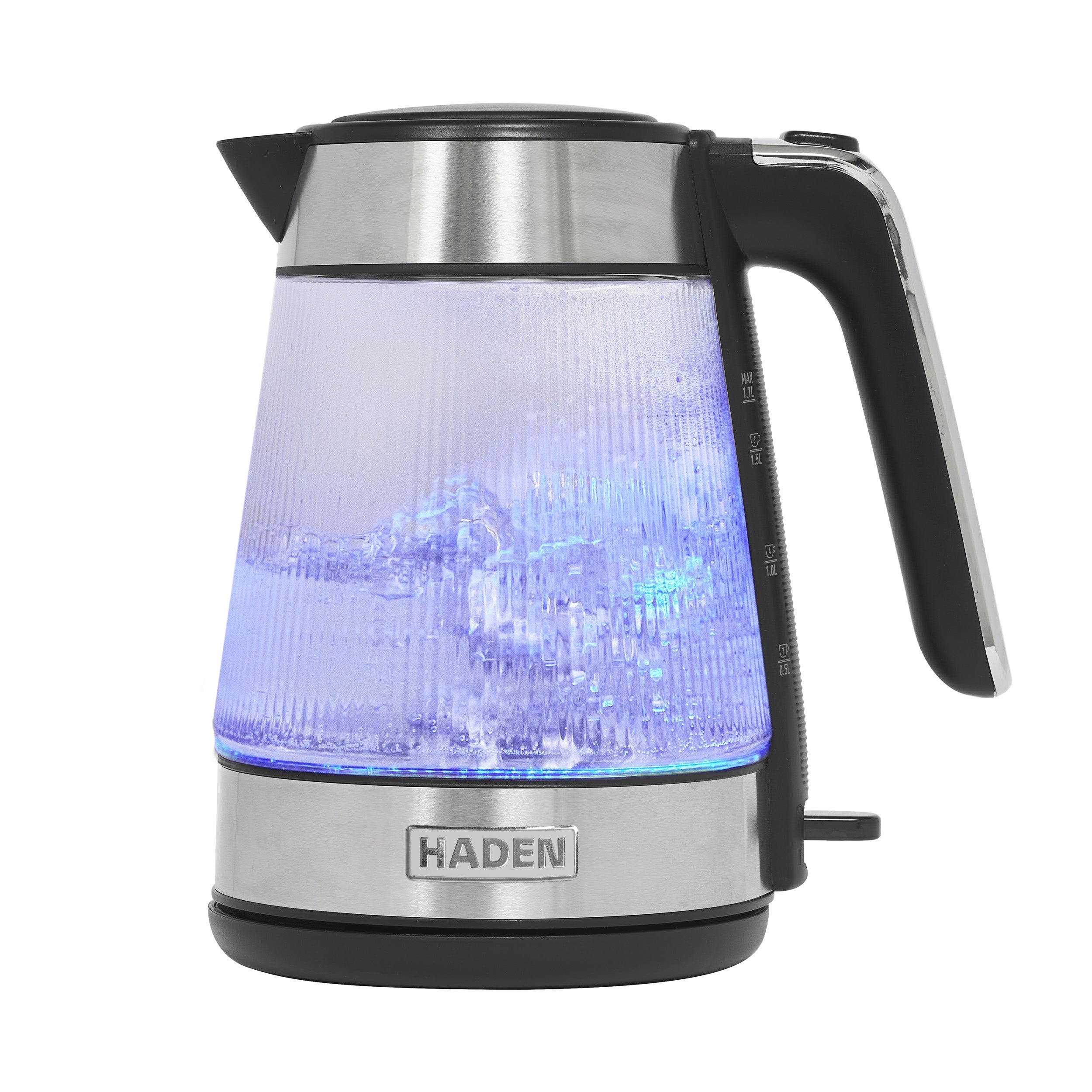 Bouilloire en verre nervuré Haden Whitby 1,7 L