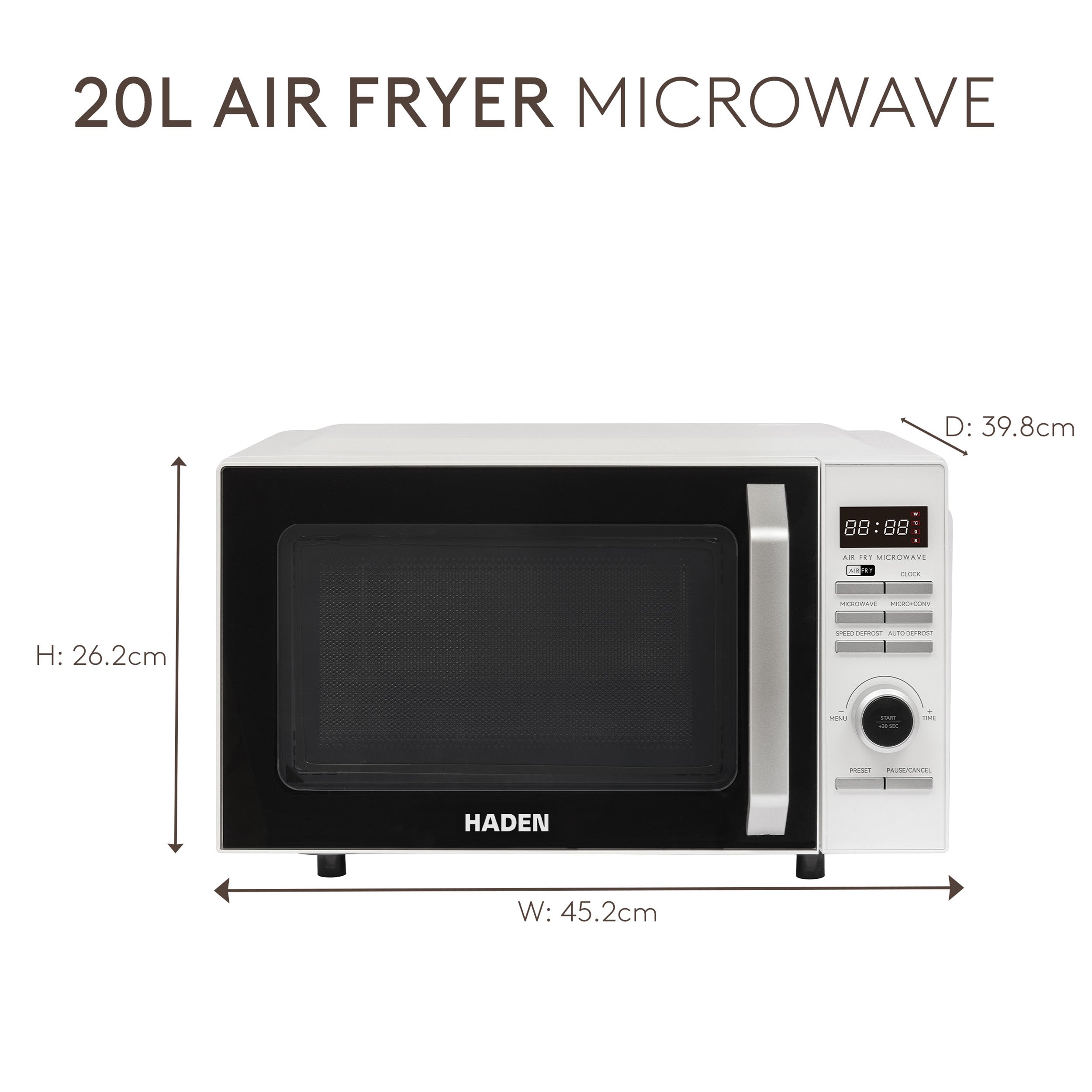 Friteuse à air chaud Haden 20 L blanche pour micro-ondes