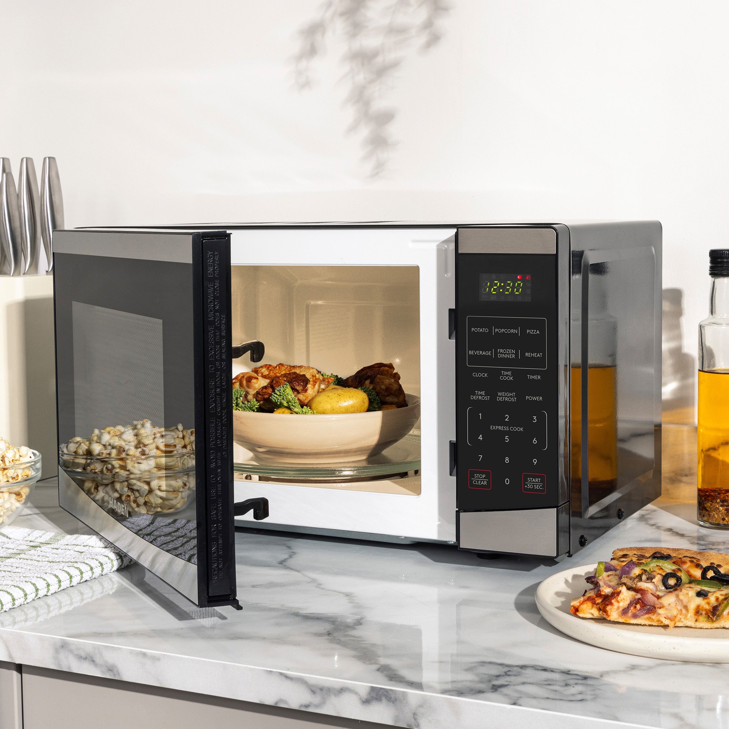 Micro-ondes numérique Haden 20 L 800 W en acier inoxydable
