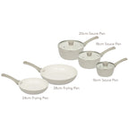 Batterie de cuisine 5 pièces (casseroles de 16, 18 et 20 cm et poêles de 24 et 28 cm)