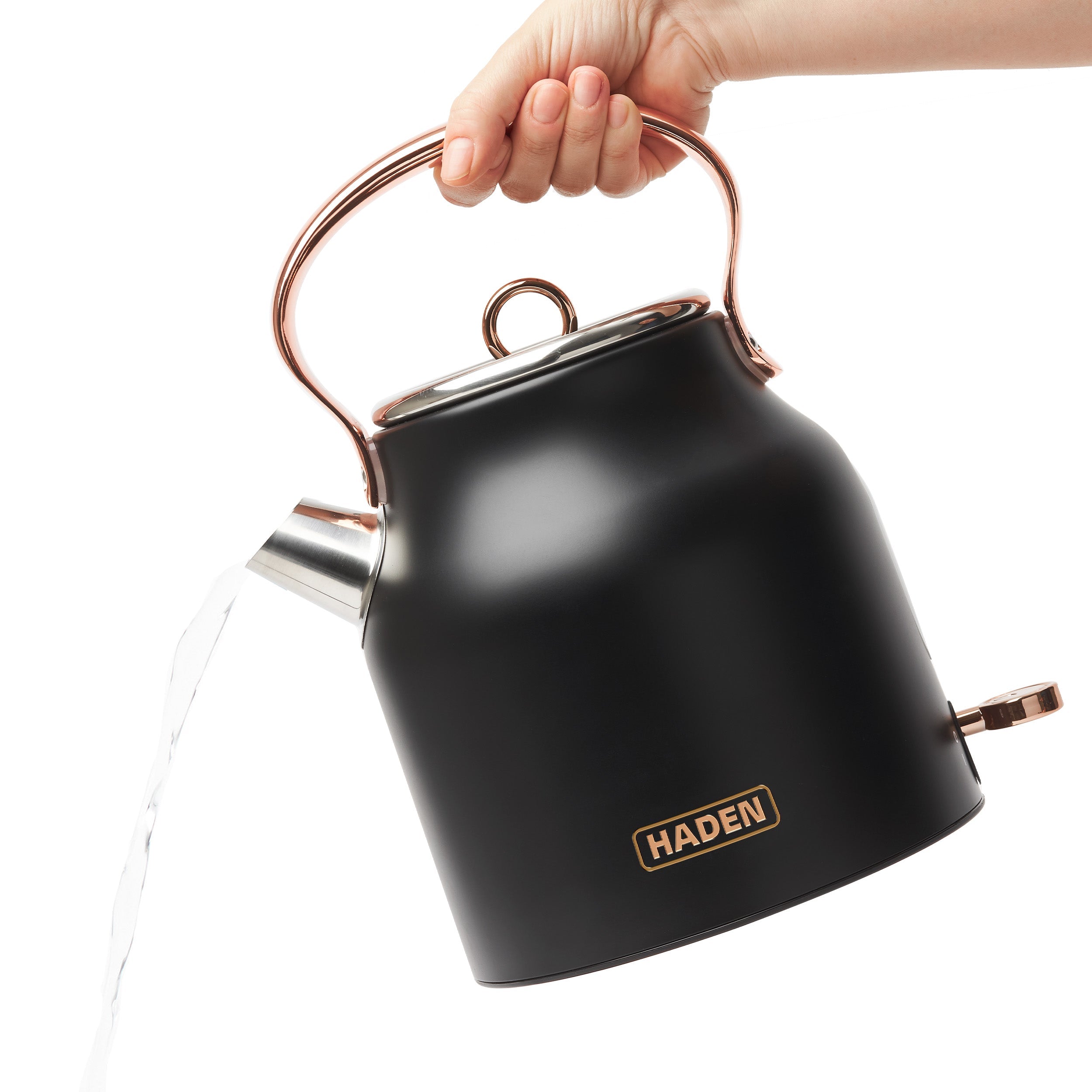 Bouilloire Haden Heritage noire et cuivre