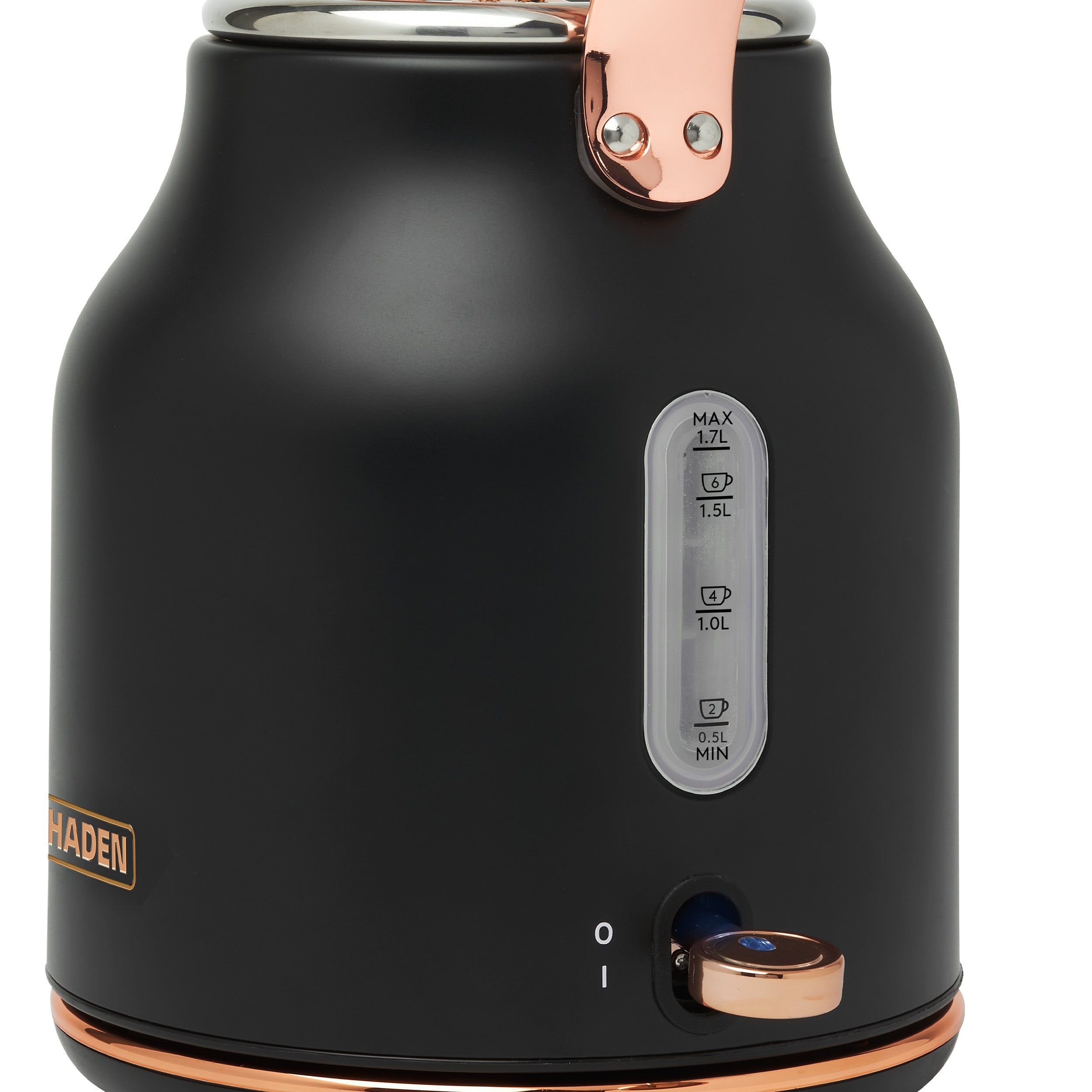 Bouilloire Haden Heritage noire et cuivre
