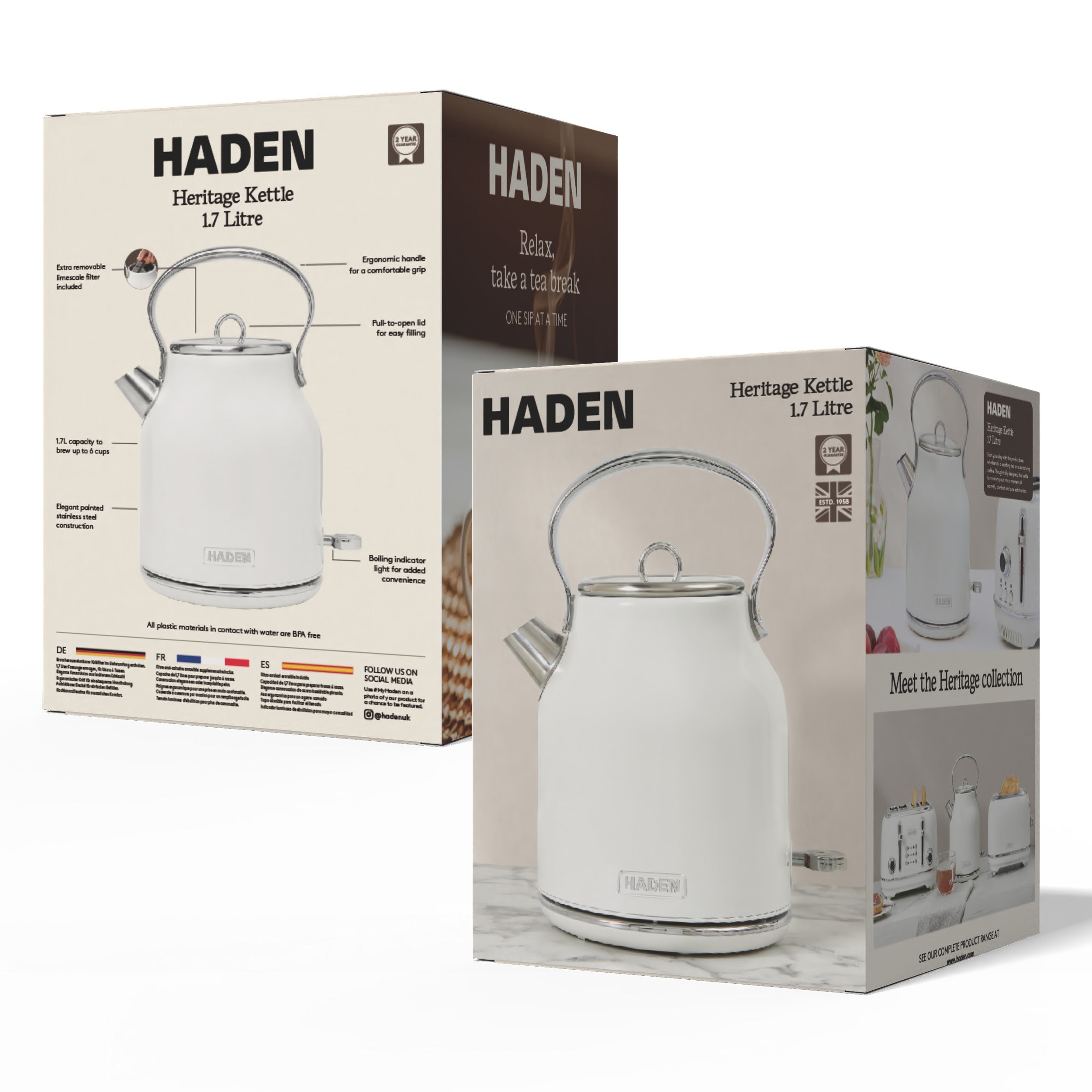 Bouilloire Haden Heritage en ivoire