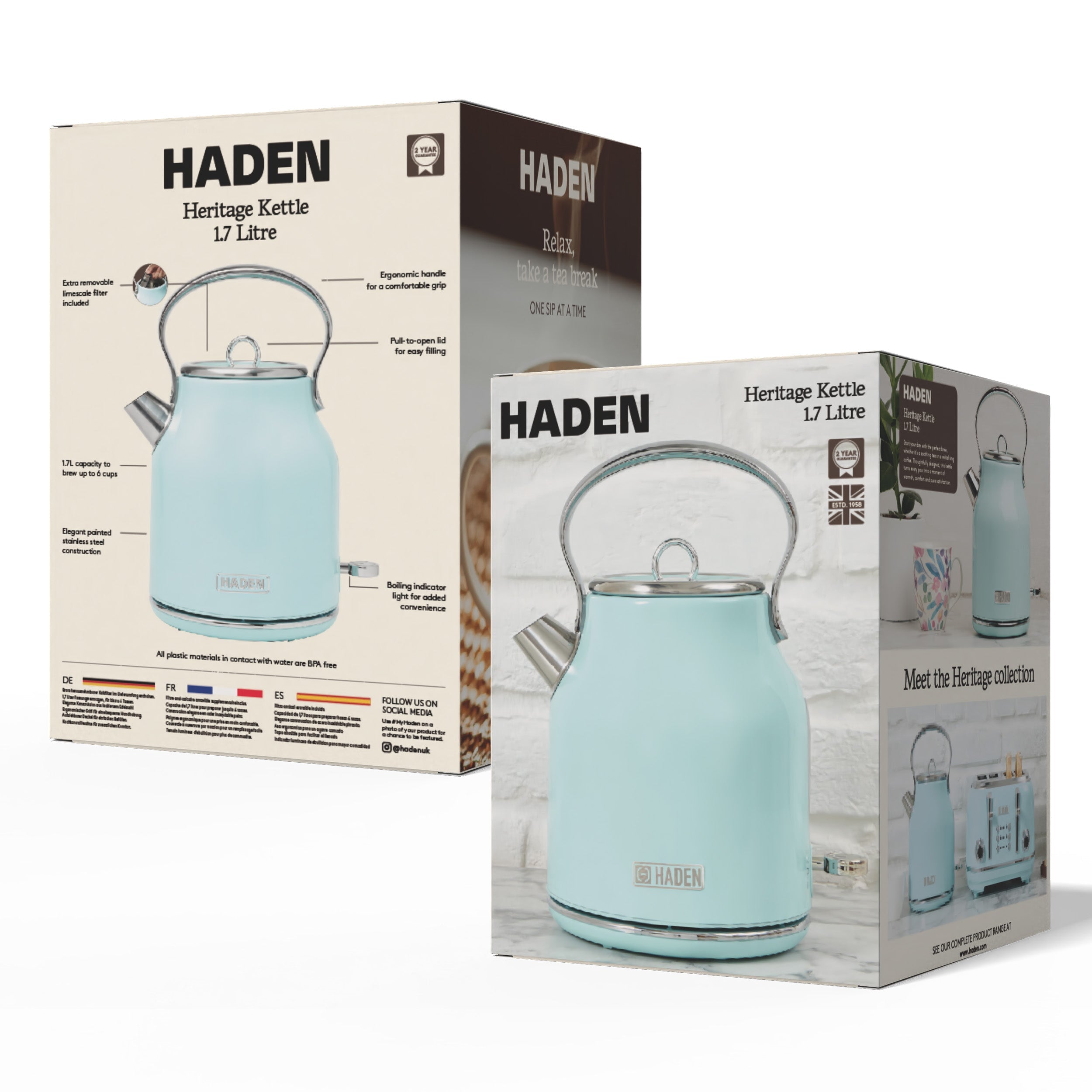 Bouilloire Haden Turquoise Heritage