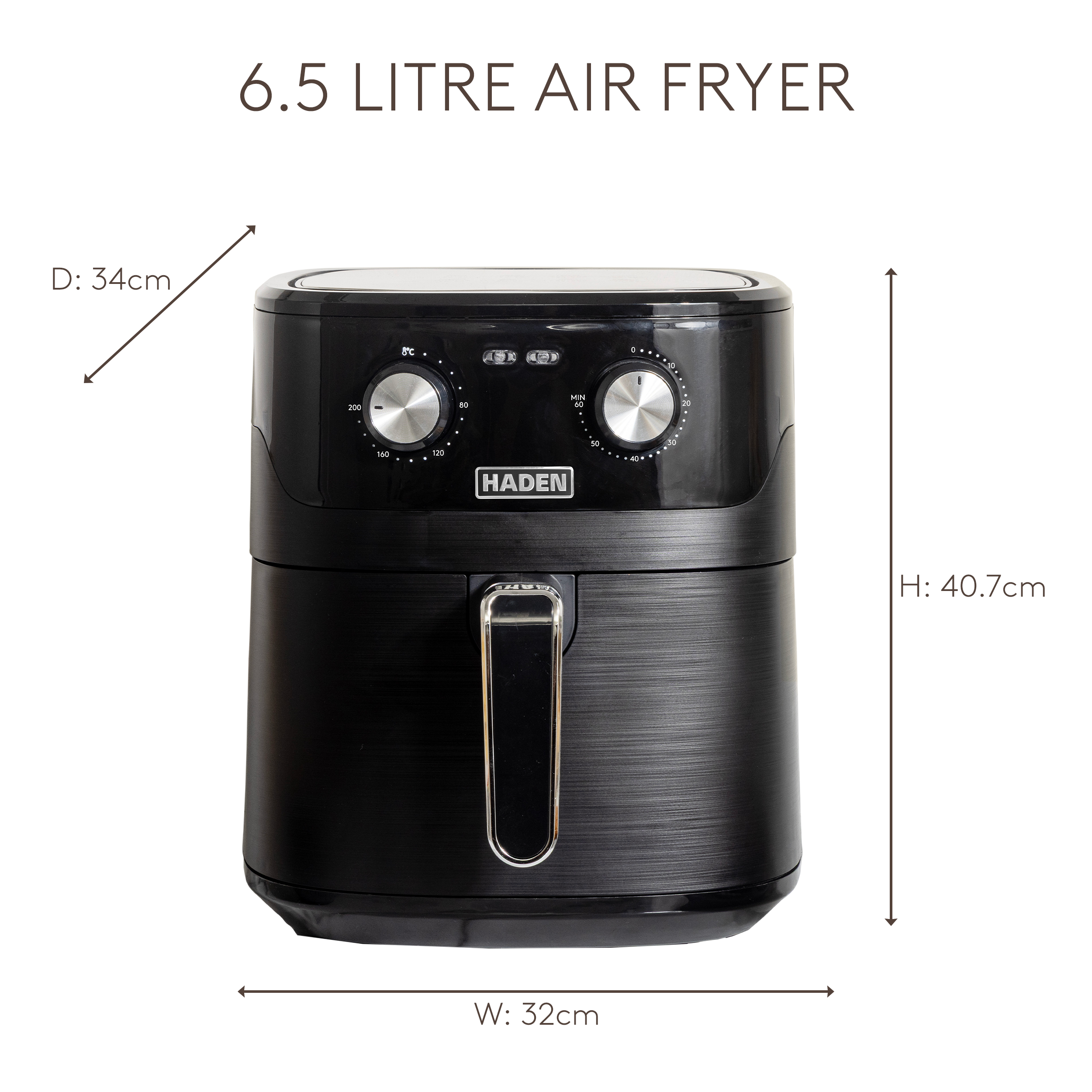 Friteuse à air Haden 6,5 L noire