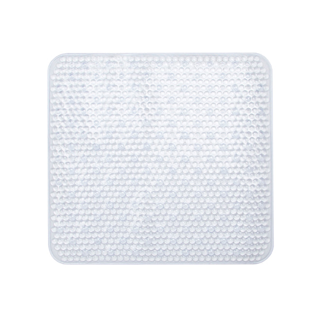 Tapis de douche carré en PVC transparent 
