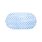 Tapis de bain ovale en PVC bleu 