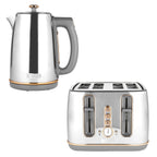 Ensemble bouilloire et grille-pain Haden Dorchester - Chrome et or rose